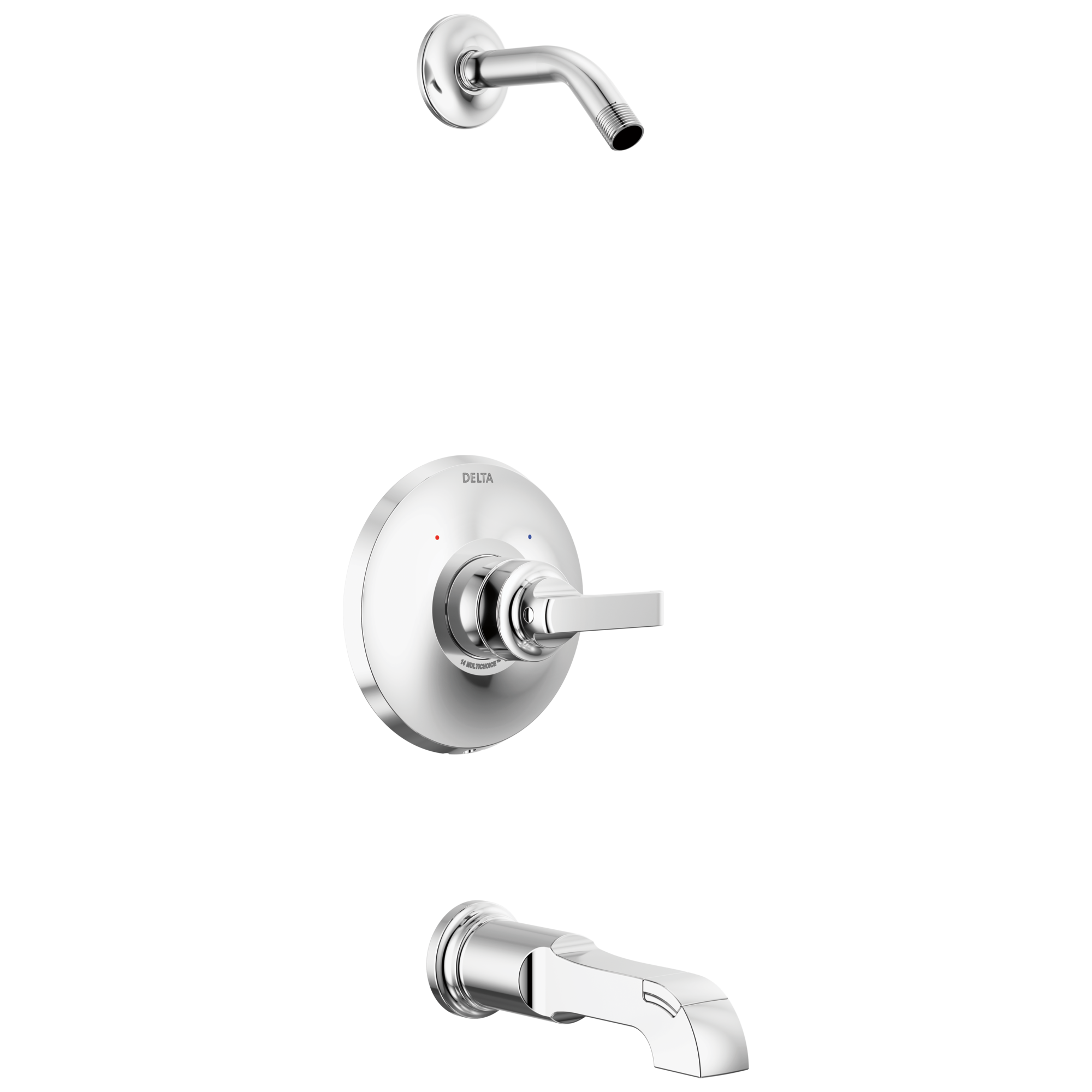 Delta Tetra Lumicoat Chrome 1-handle Bathtub And Shower Faucet In The 