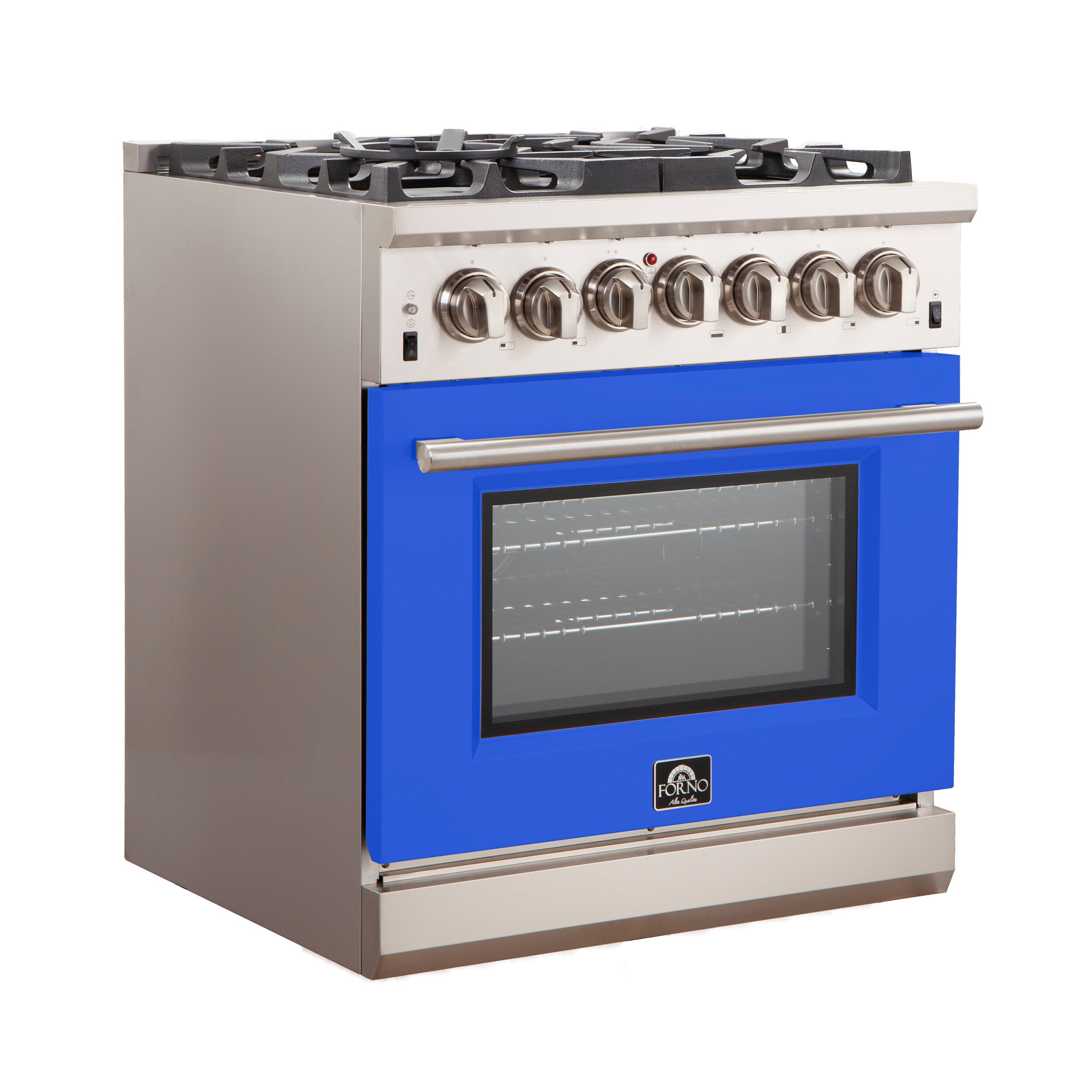 FORNO 30-in 7 Burners 4.32-cu ft Freestanding Natural Gas Range (Stainless  Steel) in the Single Oven Gas Ranges department at