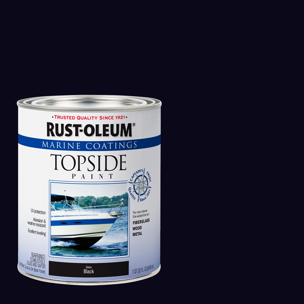 Rust-Oleum 396962 Marine Coatings Topside Paint Gloss Black Enamel Oil-based Marine paint ( 1-quart )