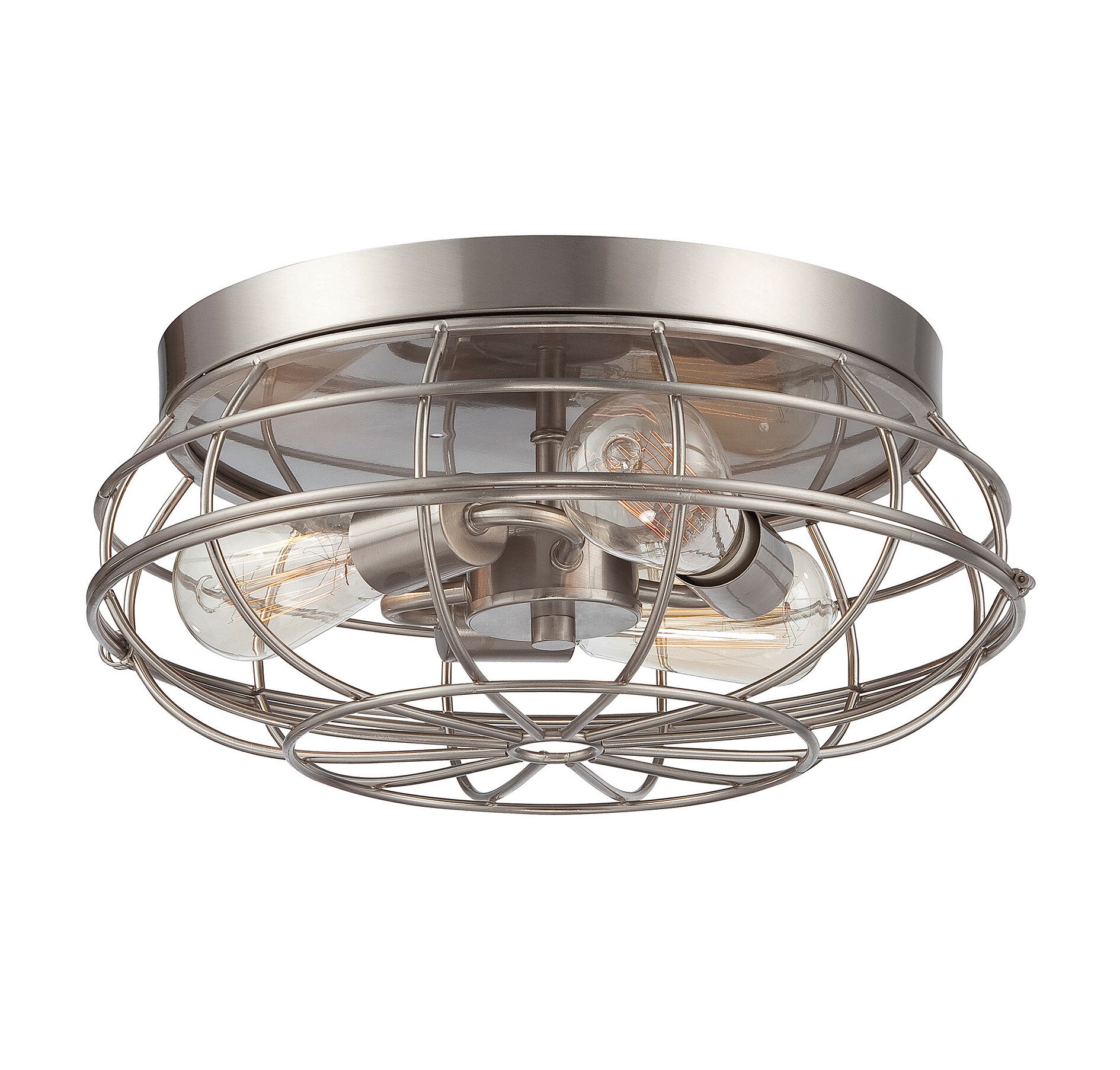 Savoy House 6-8074-15-SN Scout 3 -Light 15-in Satin Nickel Flush Mount Light