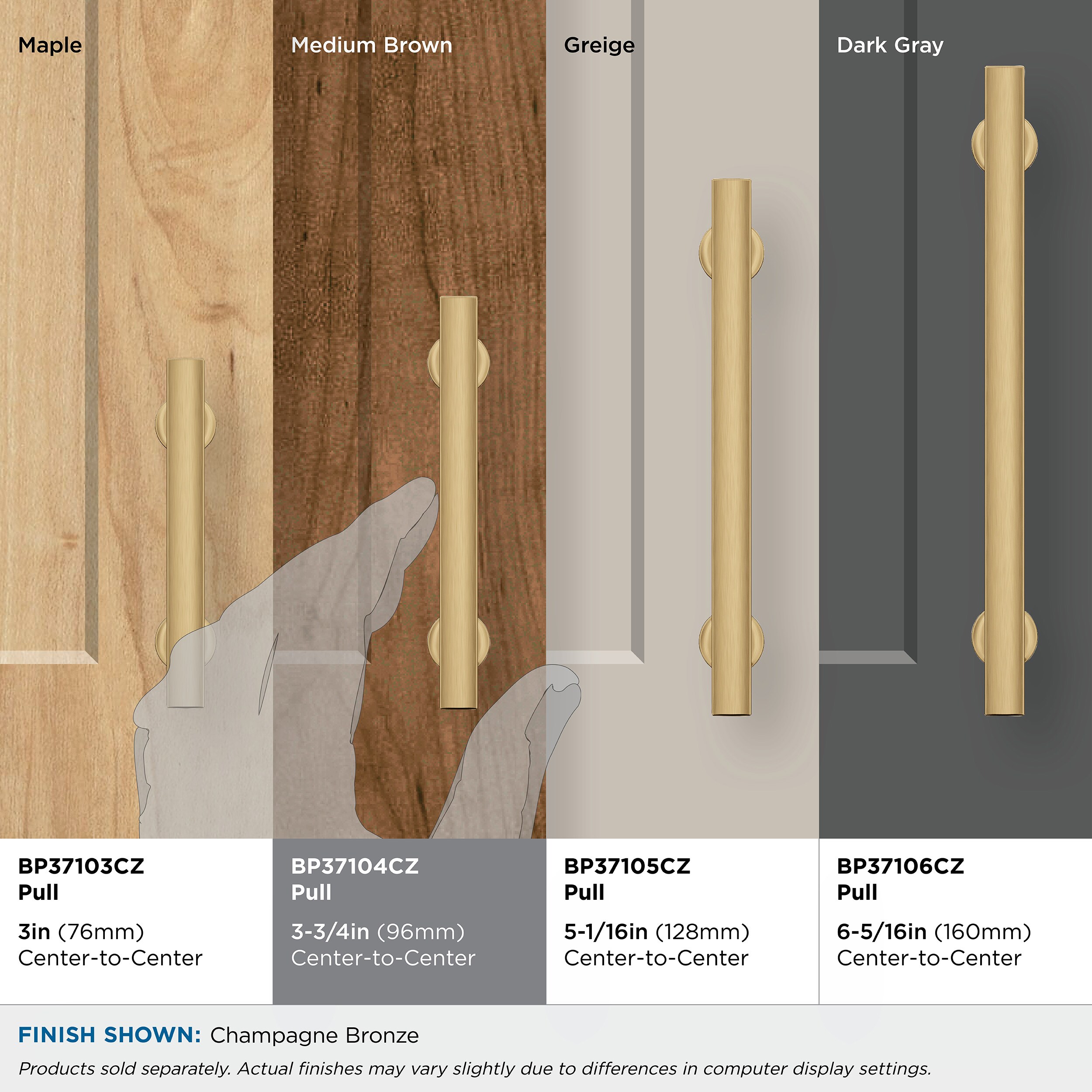Amerock BP37104CZ Cabinet-Pulls - View #5