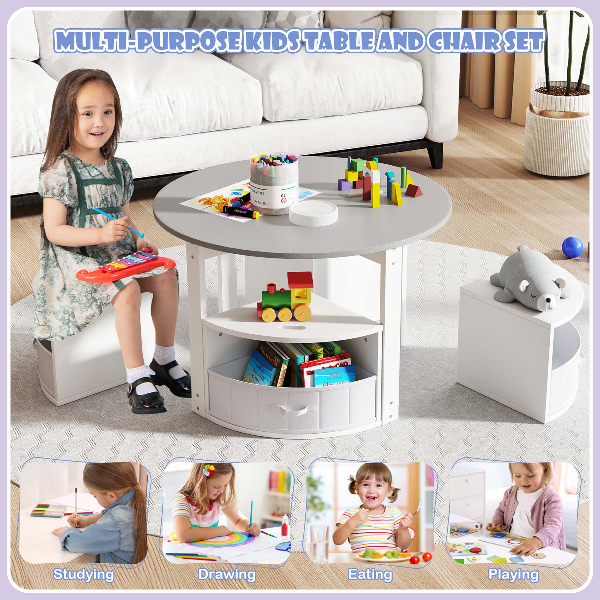 Costway HCST05934 Kids-Play-Tables - View #5