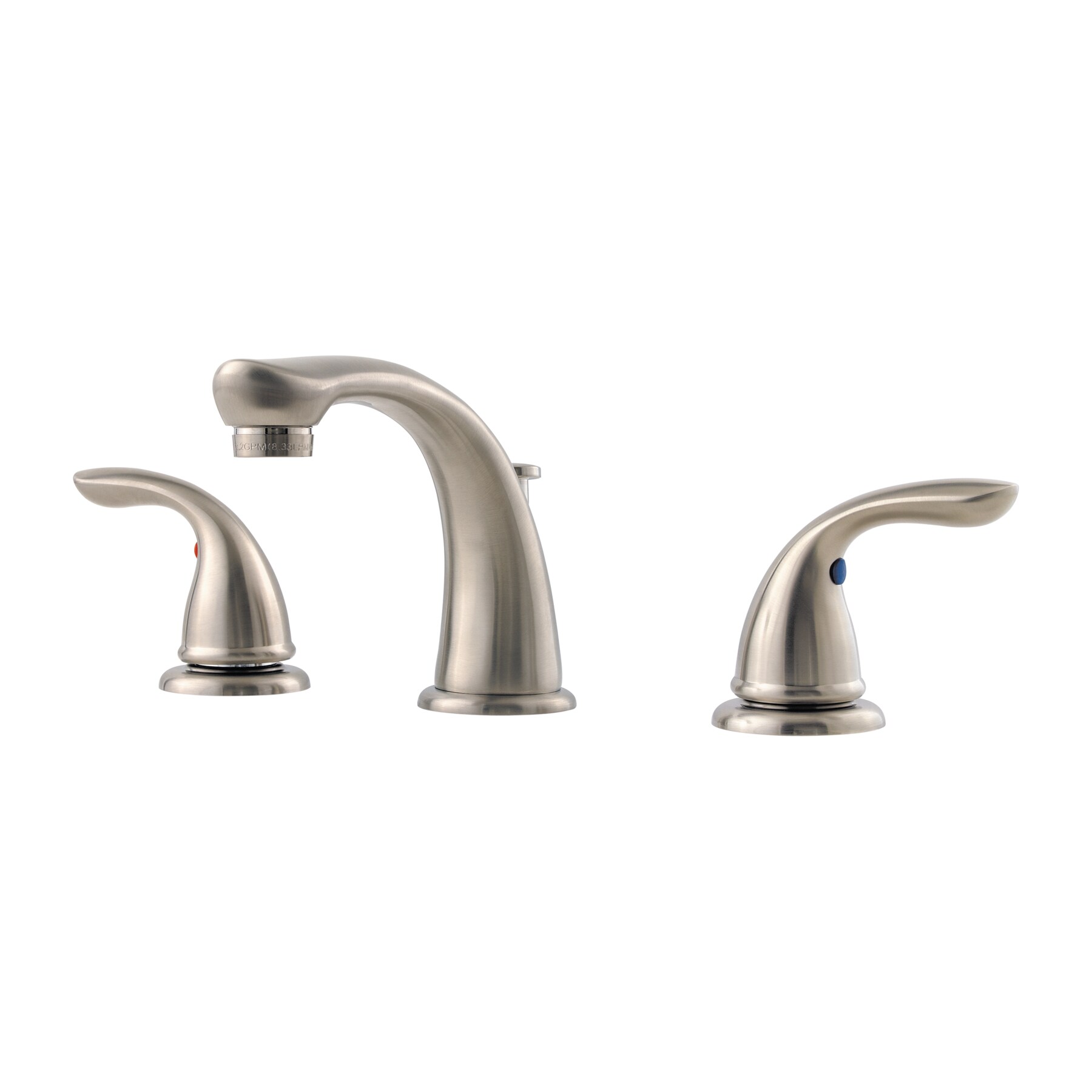 Pfister LG149-610K Pfirst Brushed Nickel Widespread 2-handle WaterSense Low-arc Residential Handle Bathroom Sink Faucet with Drain