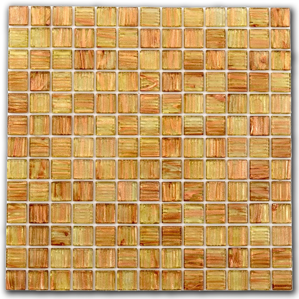 Tortilla Brown Iridescent Glass Mosaic Wall and Floor Tile