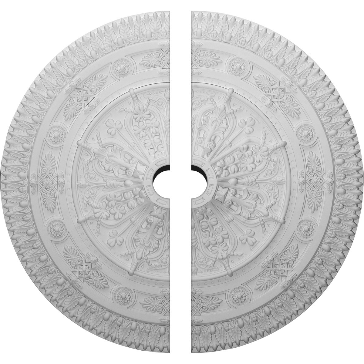 Ekena Millwork CM37NA2-05000 Naple 37.5-Inches W x 37.5-Inches L Traditional White Urethane Split Ceiling Medallion