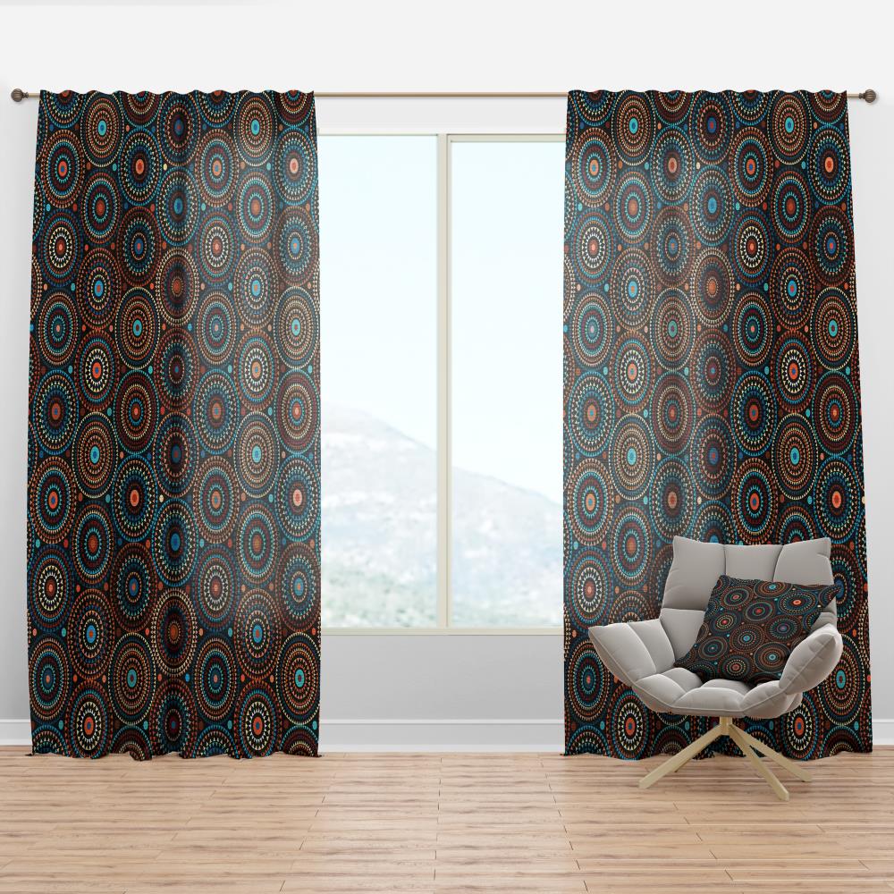 Designart CTN18816-52-95 95-in Black Geometric Room darkening Thermal lined Rod pocket Single curtain panel