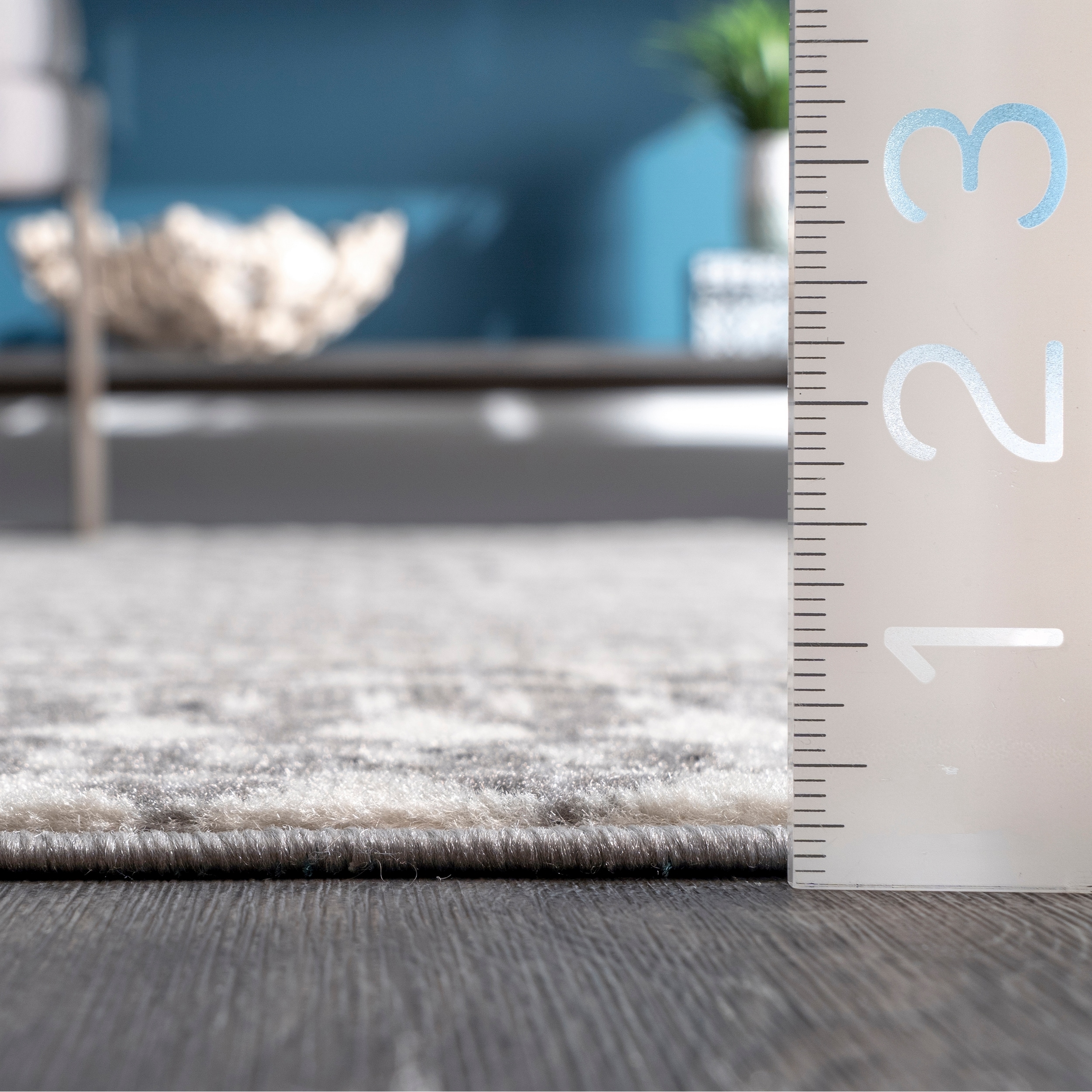Reversible Gray Geometric 8' x 10' Synthetic Area Rug