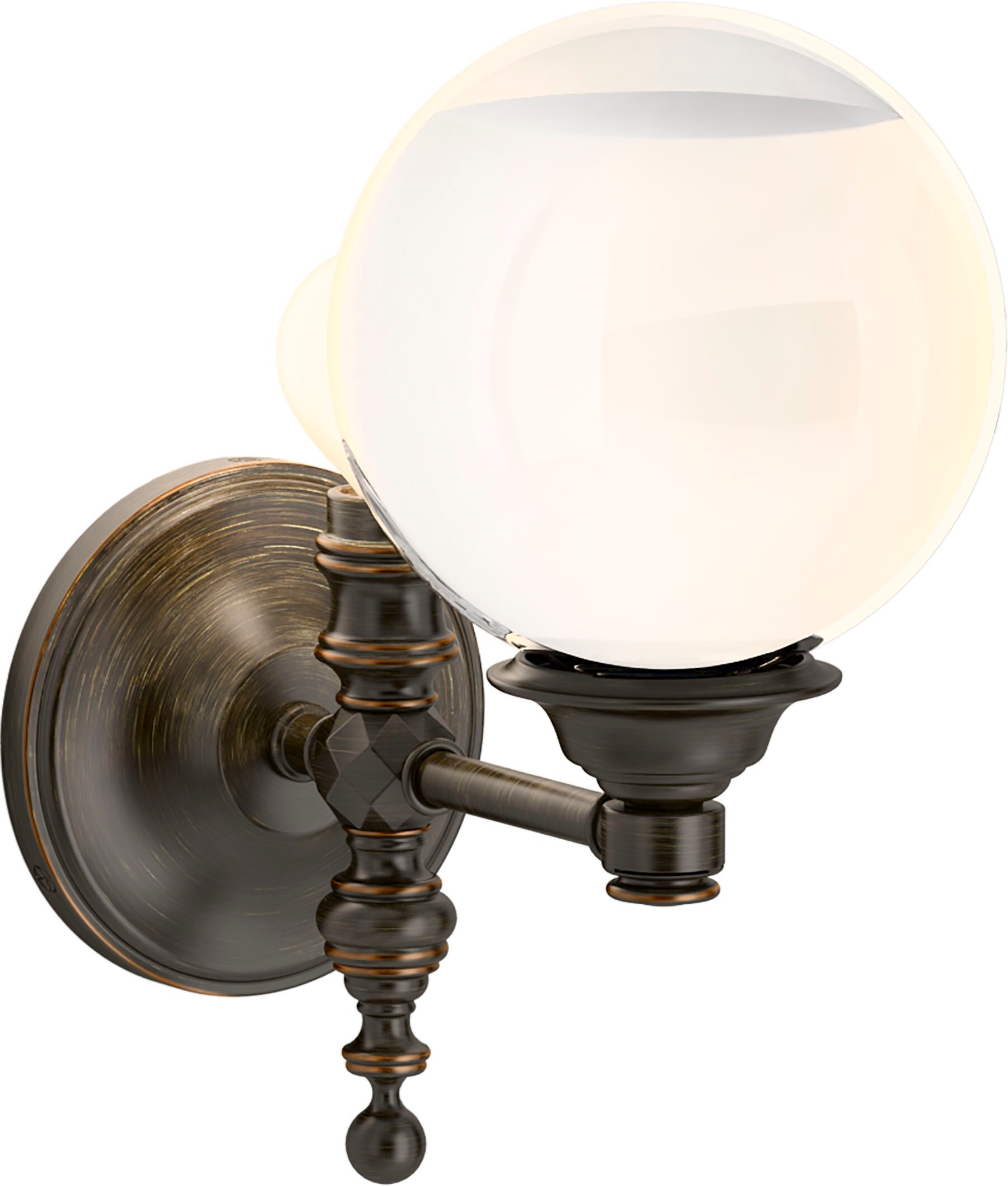 KOHLER 22546-SC01-BZL Damask 6-in W 1 -Light Oil-rubbed Bronze Wall Sconce