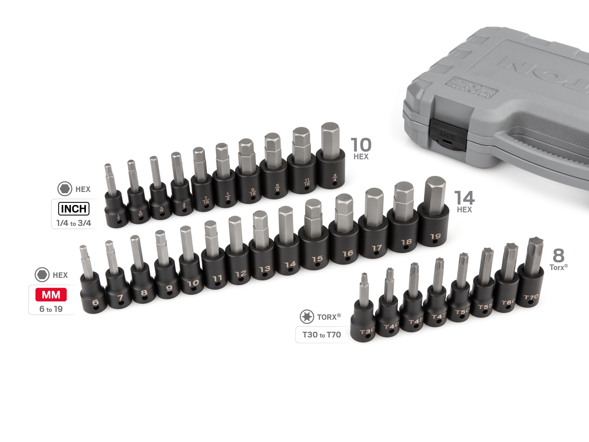 TEKTON 32-Piece 1/2-in Drive Set Hex/Torx Bit Driver Socket Set SIB92312 Sansujyuku sansujyuku.com