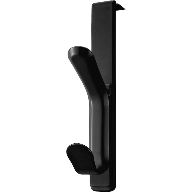 Lorell Over The Panel Plastic Double Coat Hook For Garment Black In Decorative Wall Hooks Department At Com - Over Wall Hooks