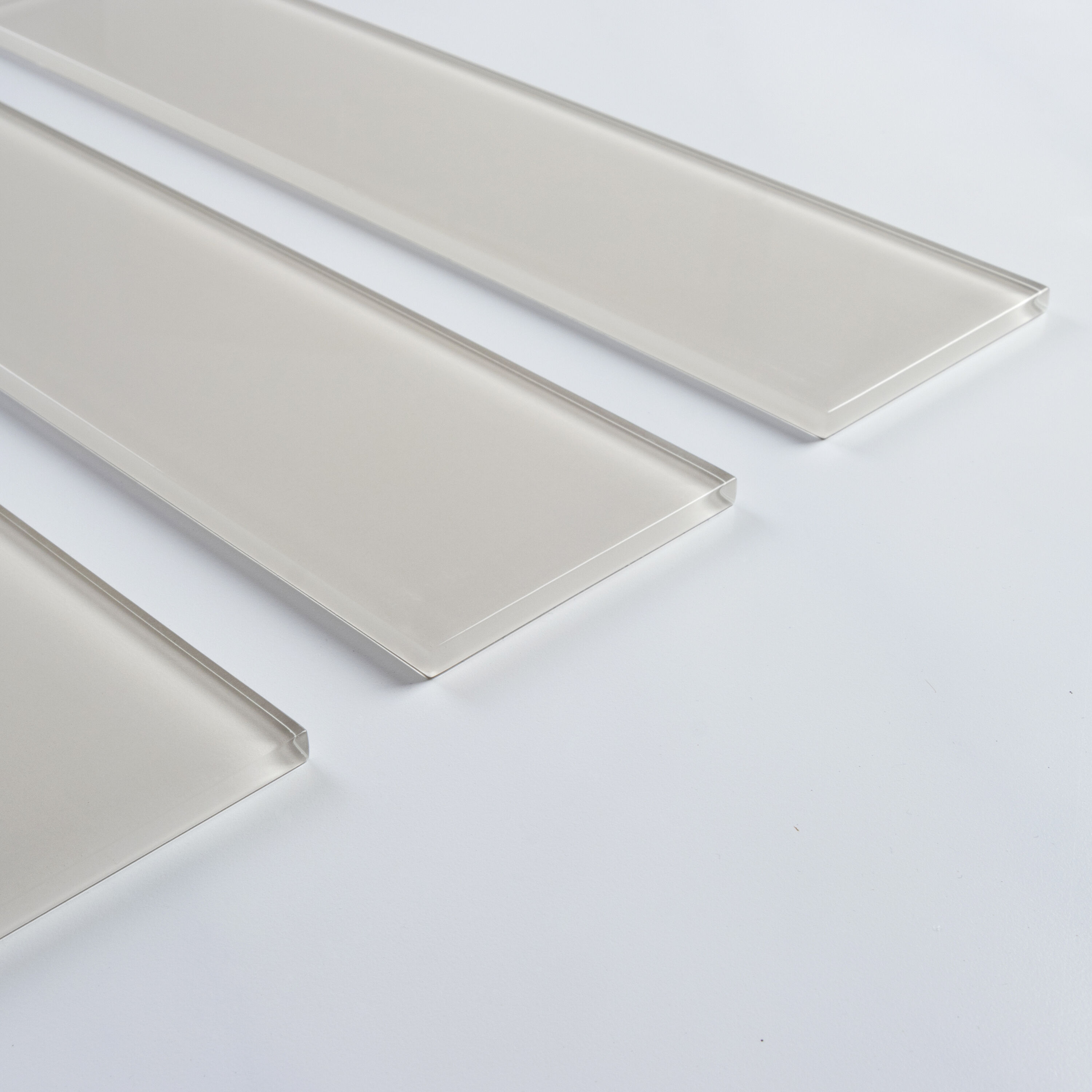 Ivory Polished Glass Subway Tile for Walls and Backsplashes