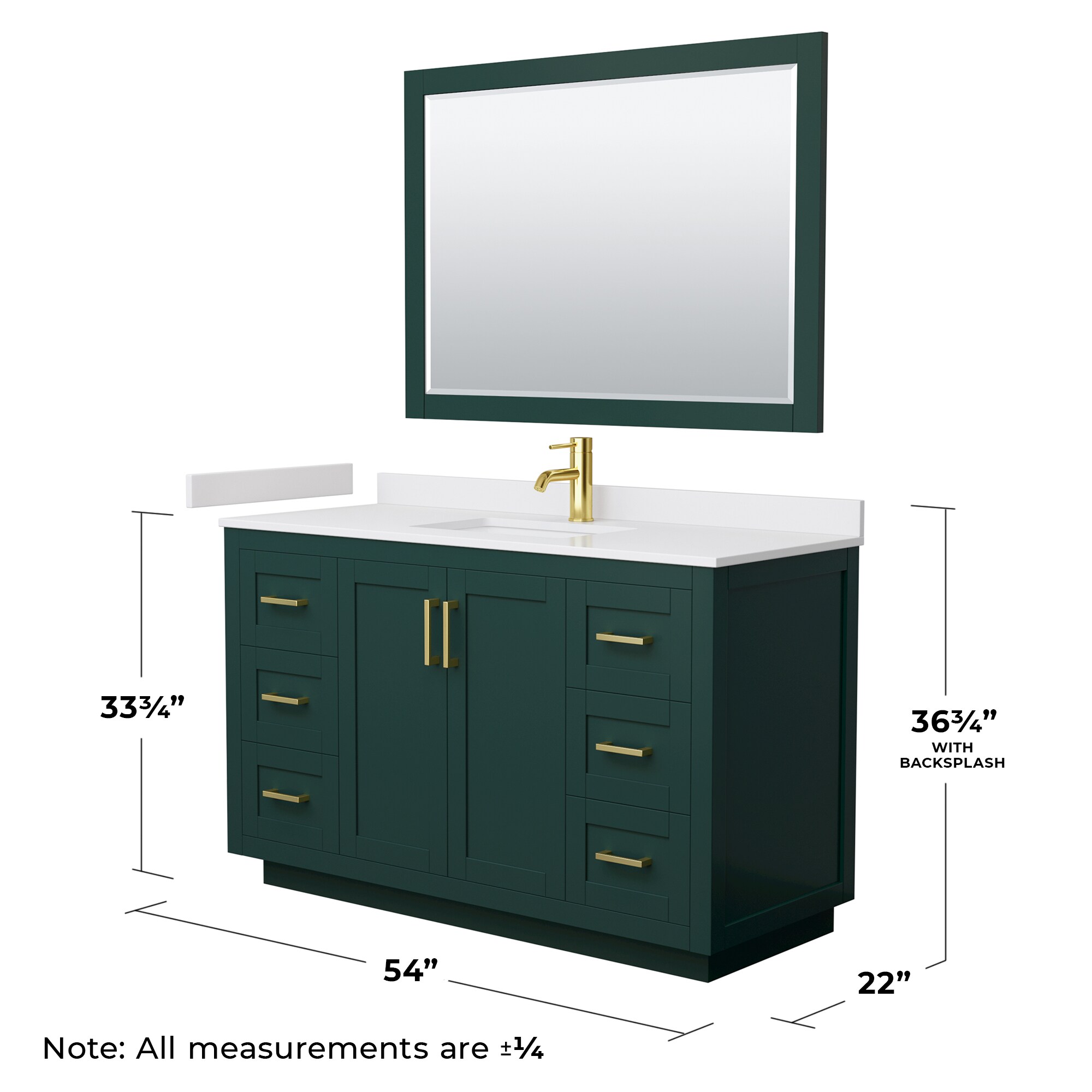 Wyndham Collection WCF292954SGDWCUNSM46 Bath-Vanity-Combo - View #6