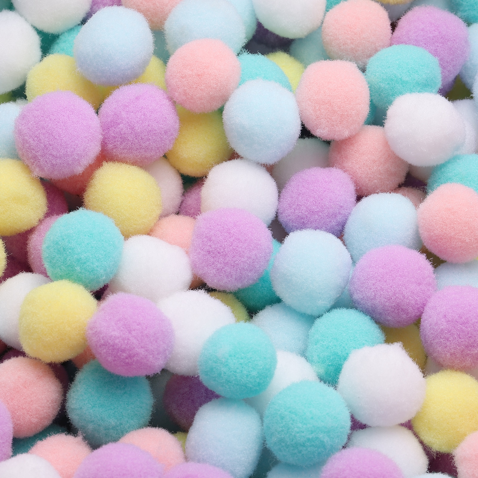 PATIKIL Fuzzy Pom Poms Balls 500pcs Mini PomPoms for Crafts Jewelry Making Accessories Clothing for Arts DIY Craft Making Decorations Pet Light Multicolor