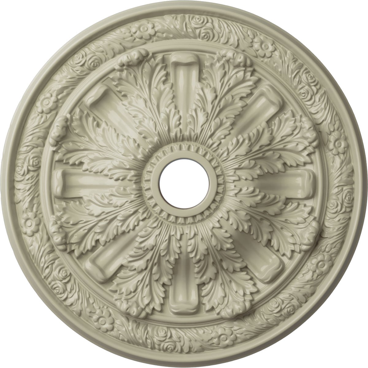 Ekena Millwork CM30FLCYF Flagstone 30-in W x 30-in L Painted Clear Yellow Polyurethane Whole Ceiling Medallion