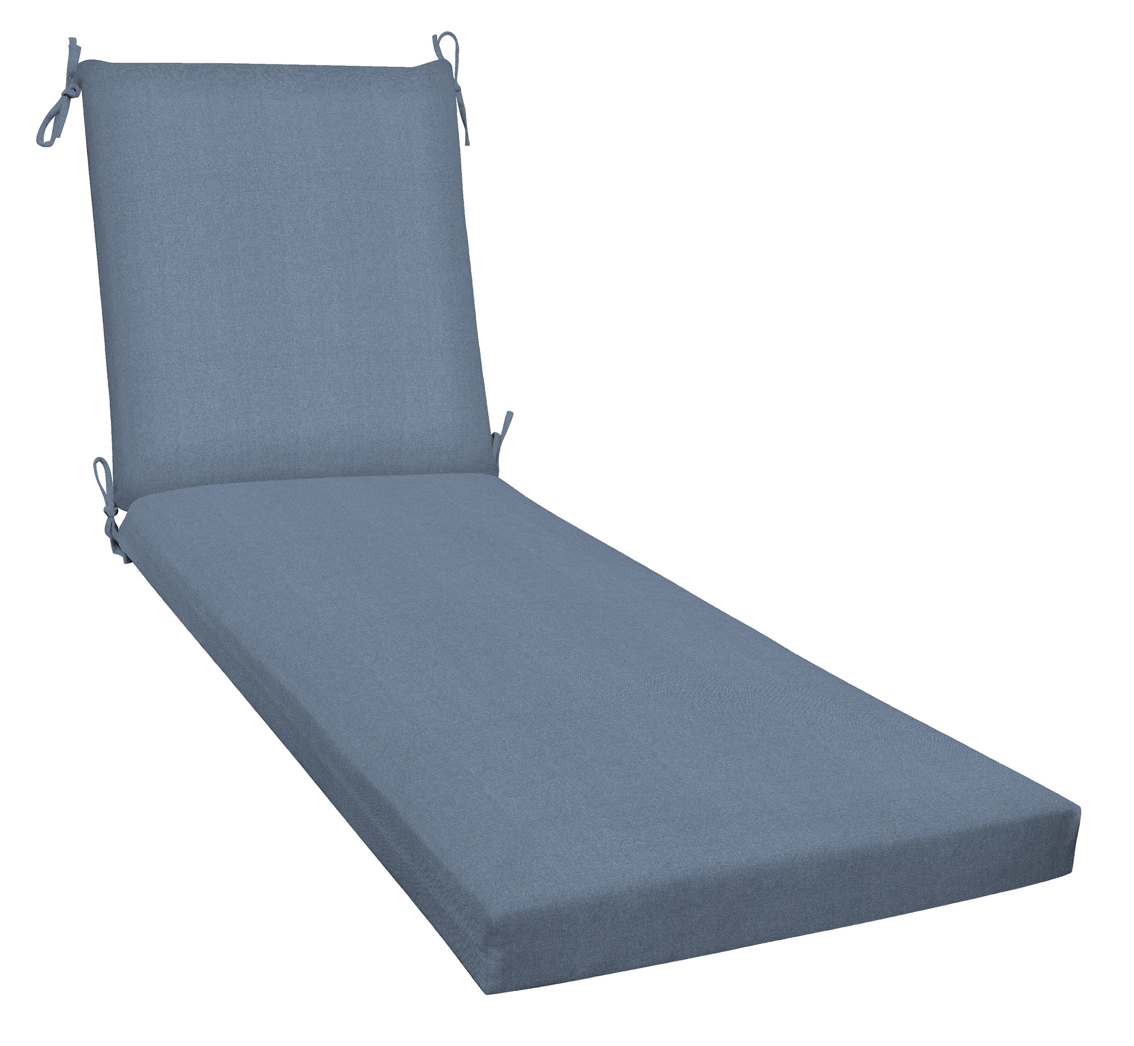 Style Selections 21403S-101A178 45-in x 22.5-in Heathered Solid Blue Patio chaise lounge chair cushion
