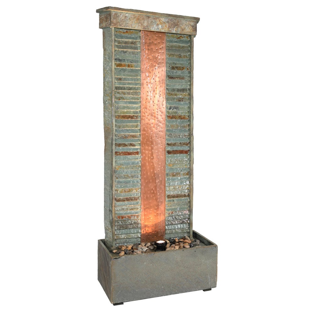 Sunnydaze Decor GSI-835 48-in H Stone Tiered Outdoor Fountain Pump Included