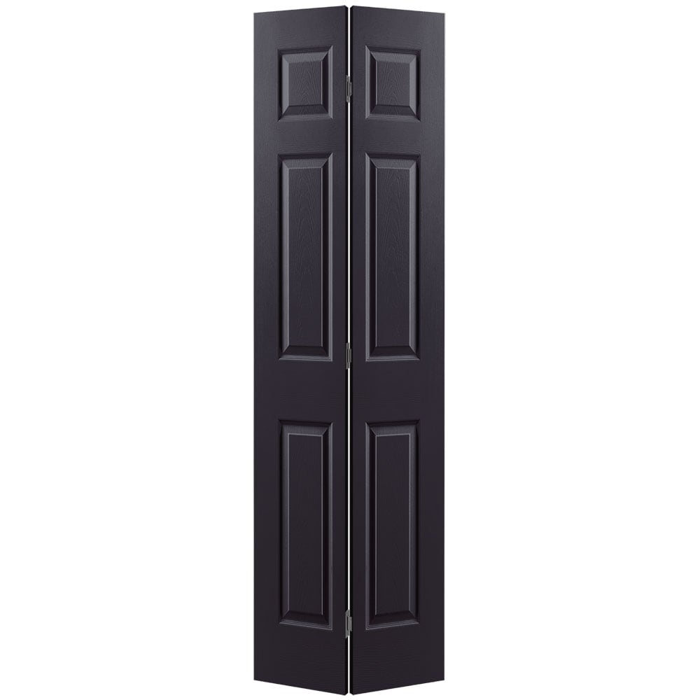 Masonite Traditional 24-in X 80-in Midnight 6-panel Textured Hollow ...