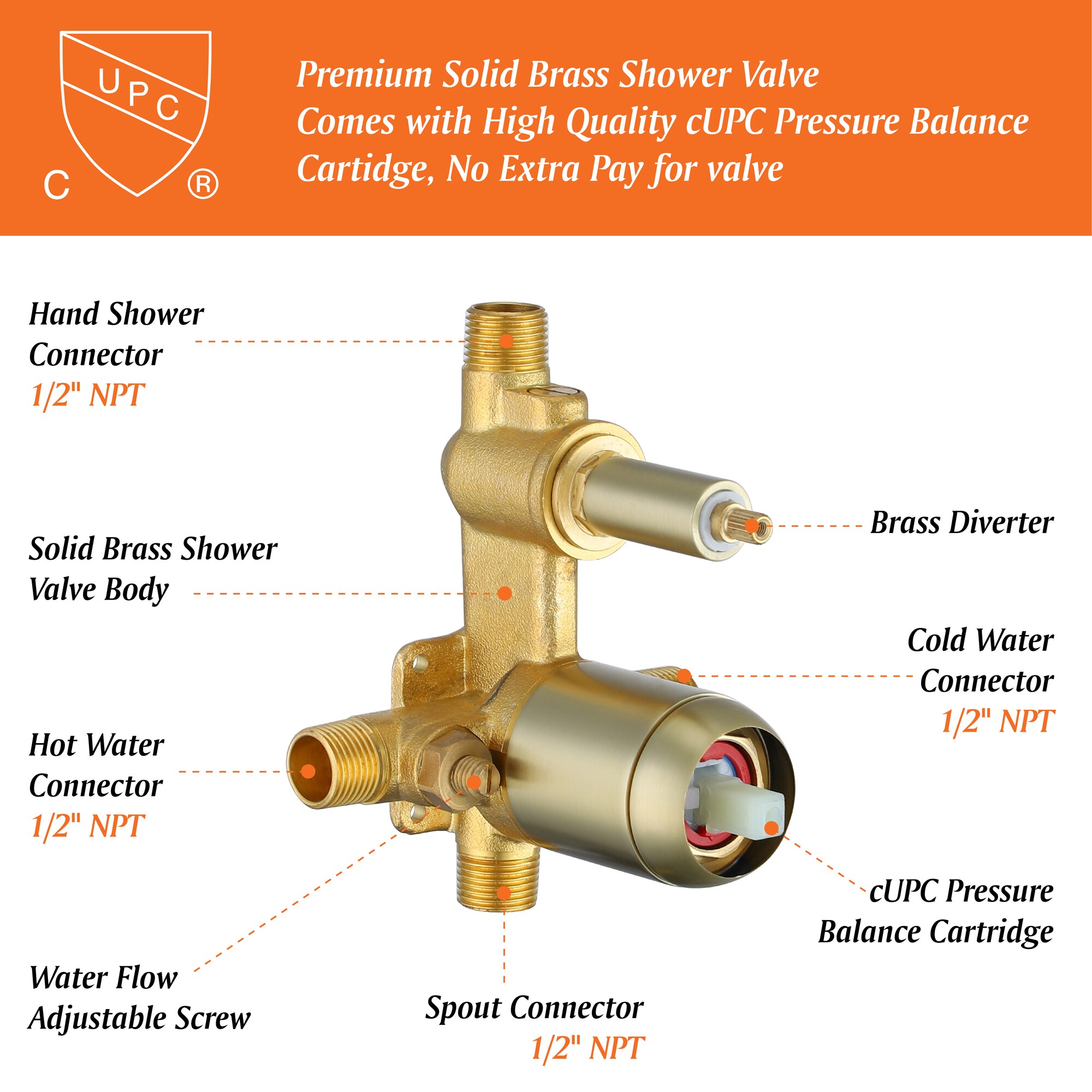 WELLFOR NP96203BN-10 Roman-Tub-Faucets - View #8