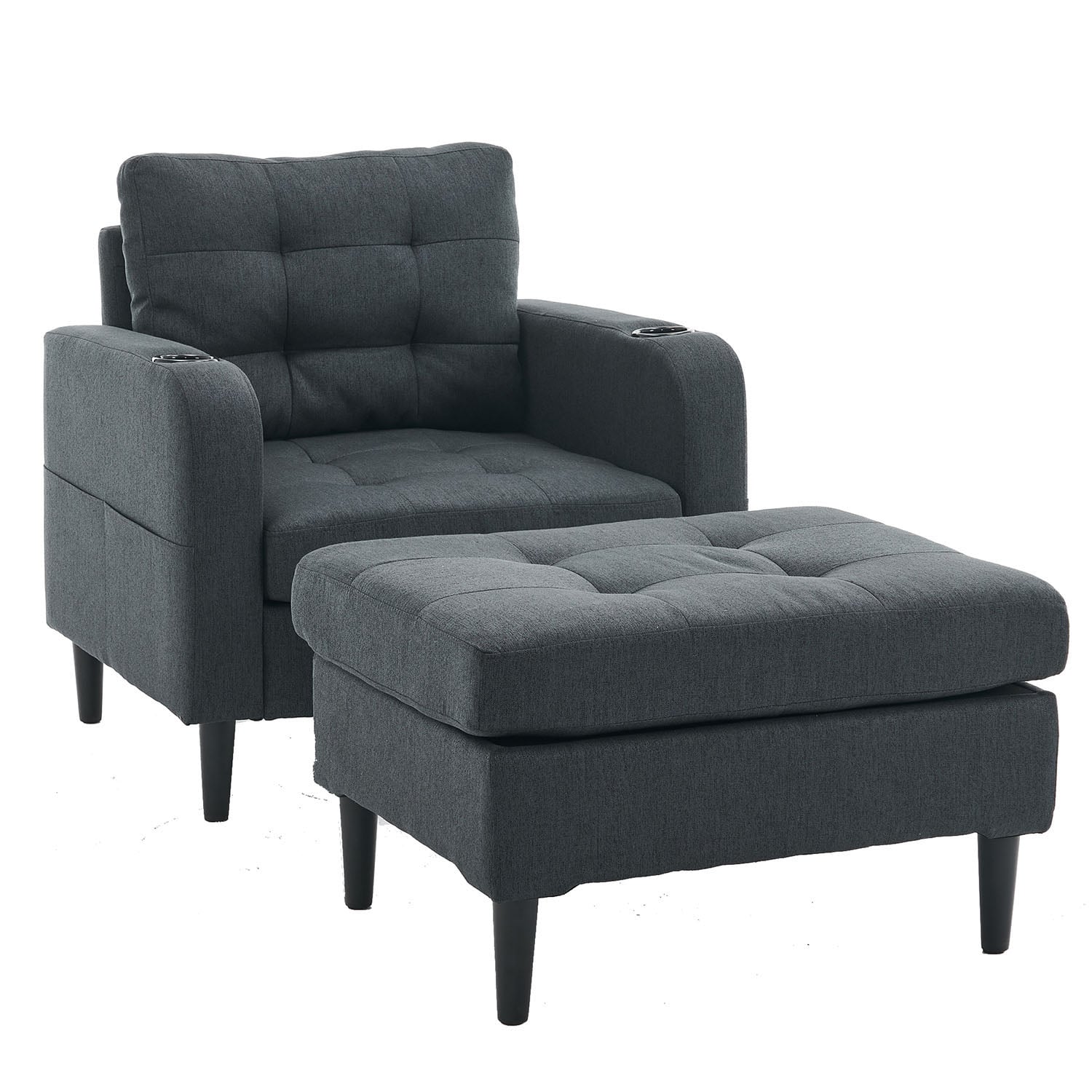 Bybafun YA6100050 Casual Gray Accent Chair