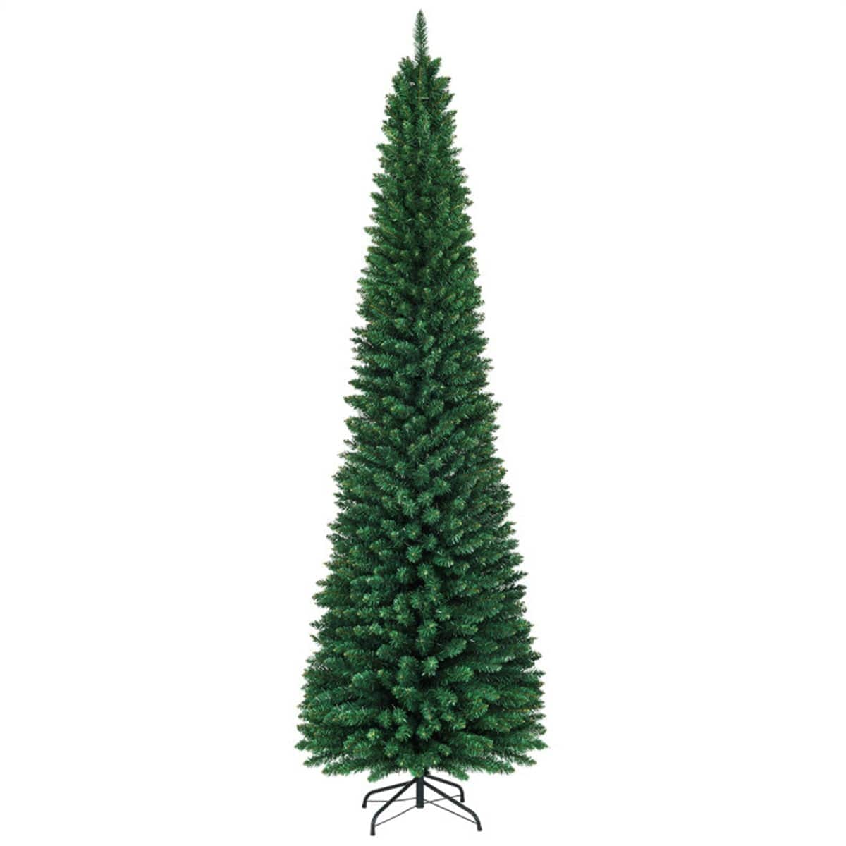 VERYKE -  9FT Slim Pencil Christmas Tree with Realistic Metal Base