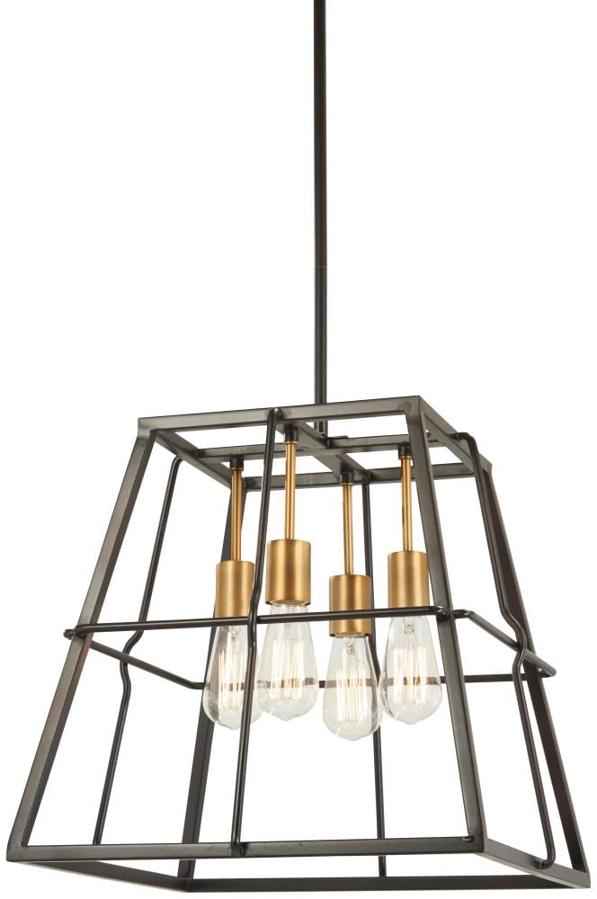 Minka Lavery 4763-416 Keeley Calle 4 -Light Painted Bronze with Natural Brushed Brass Transitional Lantern Medium Hanging Pendant light