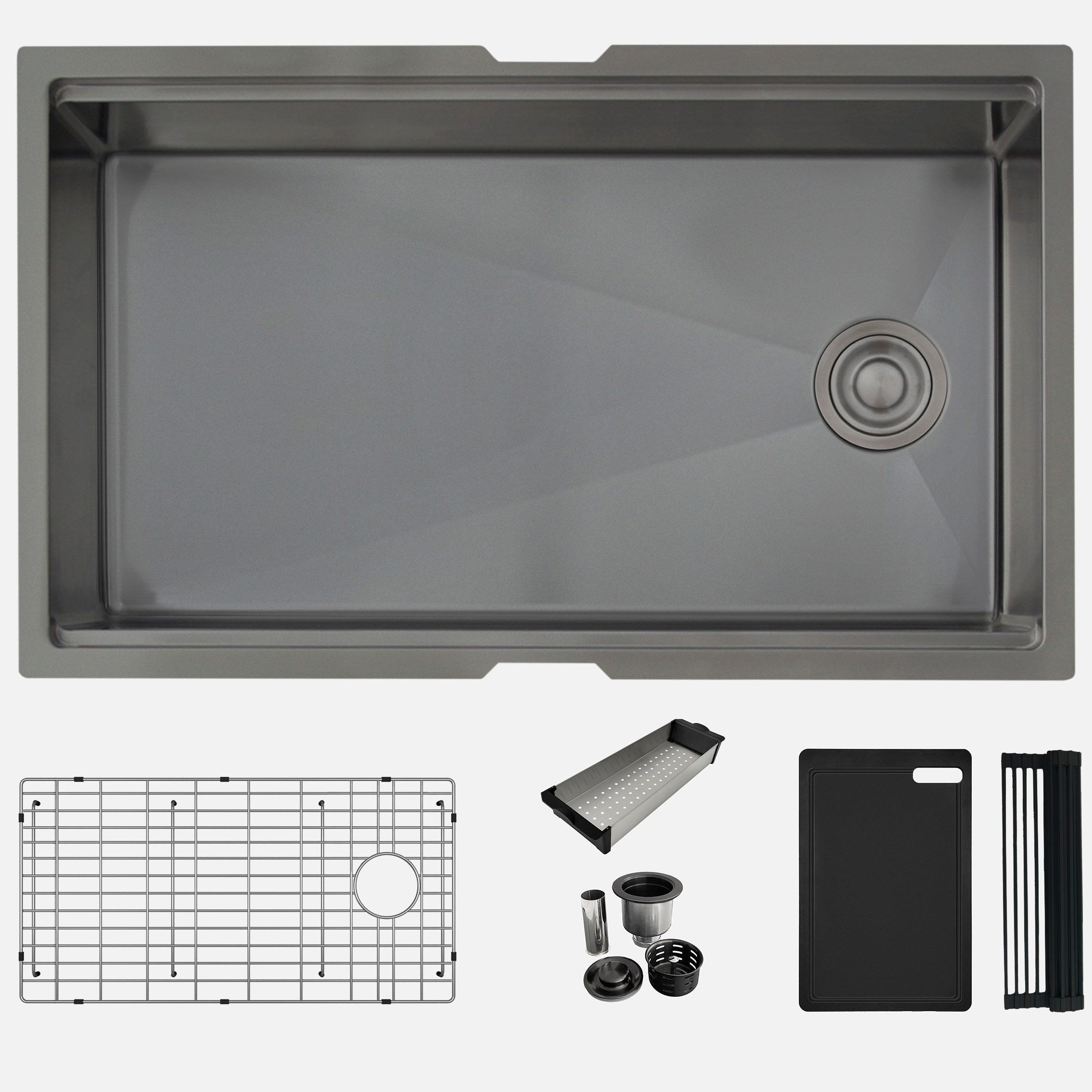 Stylish S-613WNK Undermount 33-in x 19-in Stainless steel Single bowl 16 -Gauge Workstation Kitchen Sink