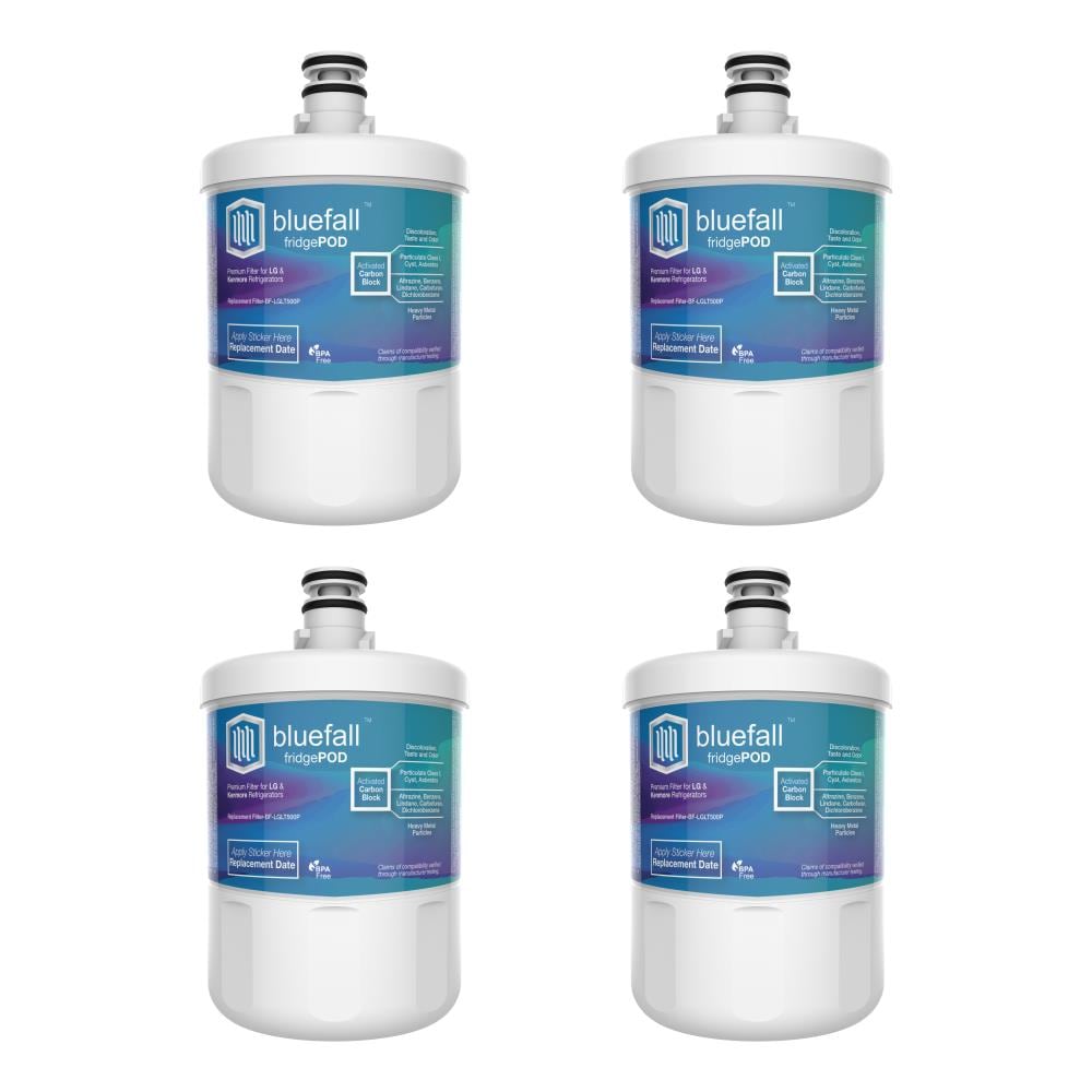 Bluefall BF-LGLT500P-4PACK Twist-in Refrigerator Water Filter FridgePod 4-Pack