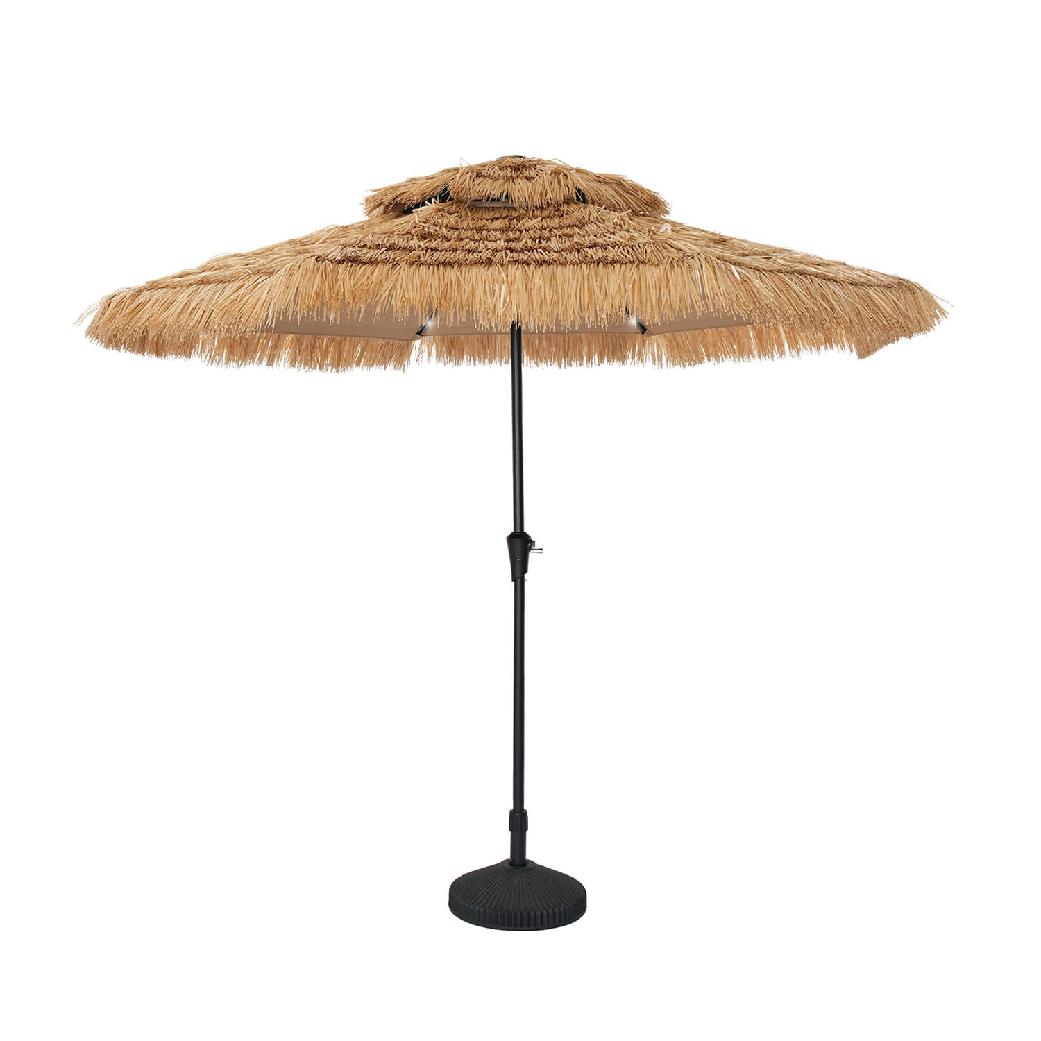 Clihome 15 Steel Beige No-tilt Garden Patio Umbrella with