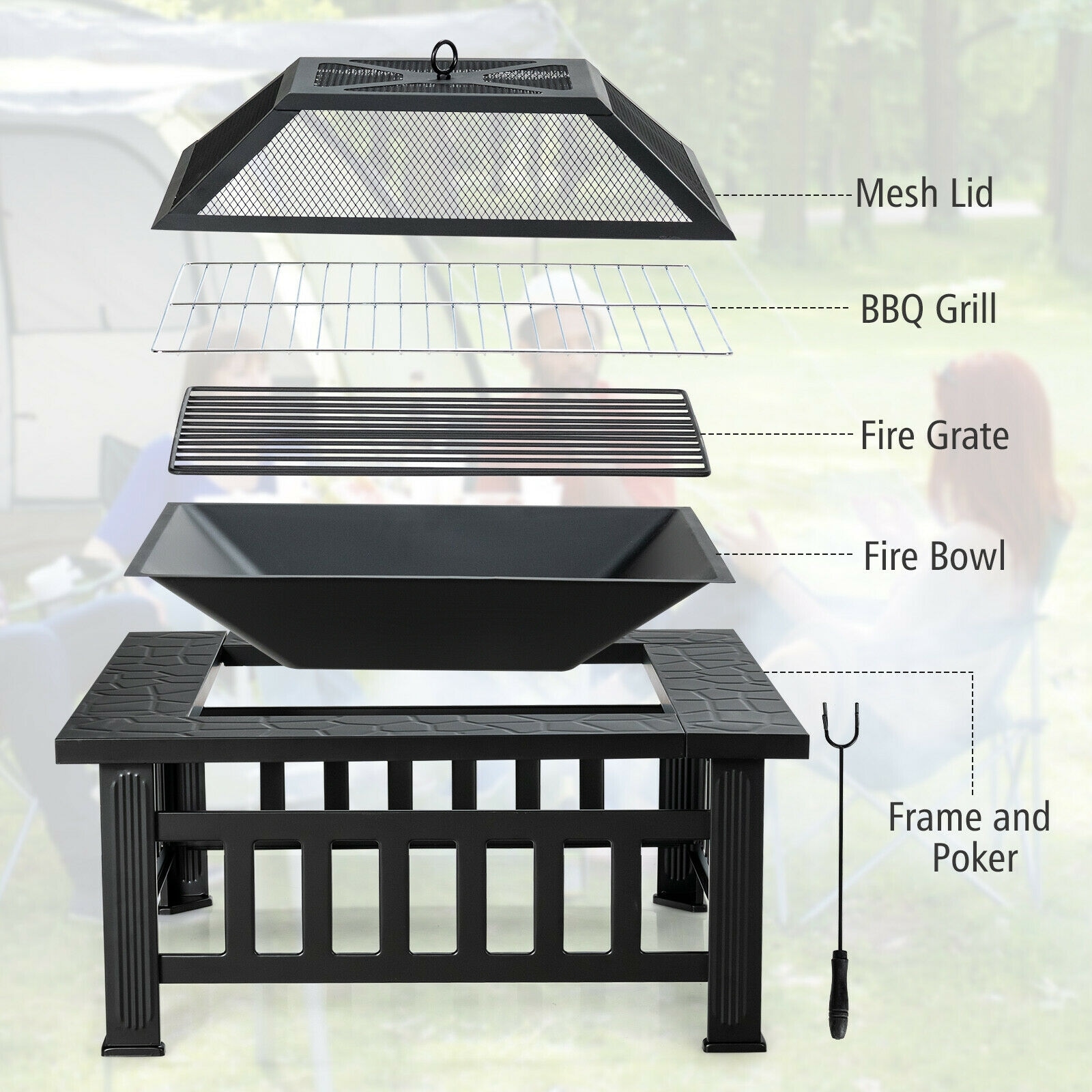 Forclover HYFC-0256 Outdoor-Woodburning-Firepits - View #10