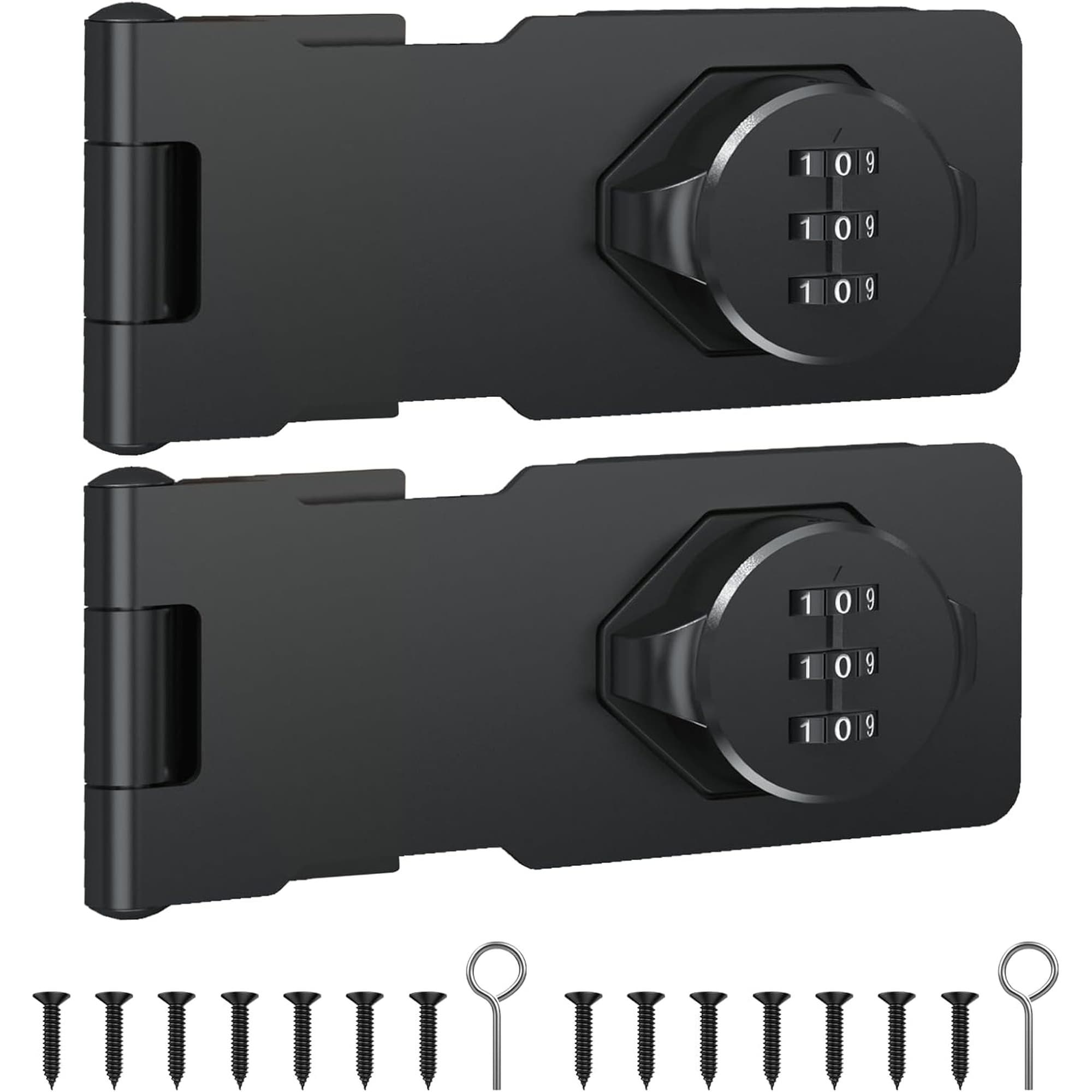 Numhew 12in L 8.7in W 1.7in H 2-Pack Password Combination Black Cabinet Lock