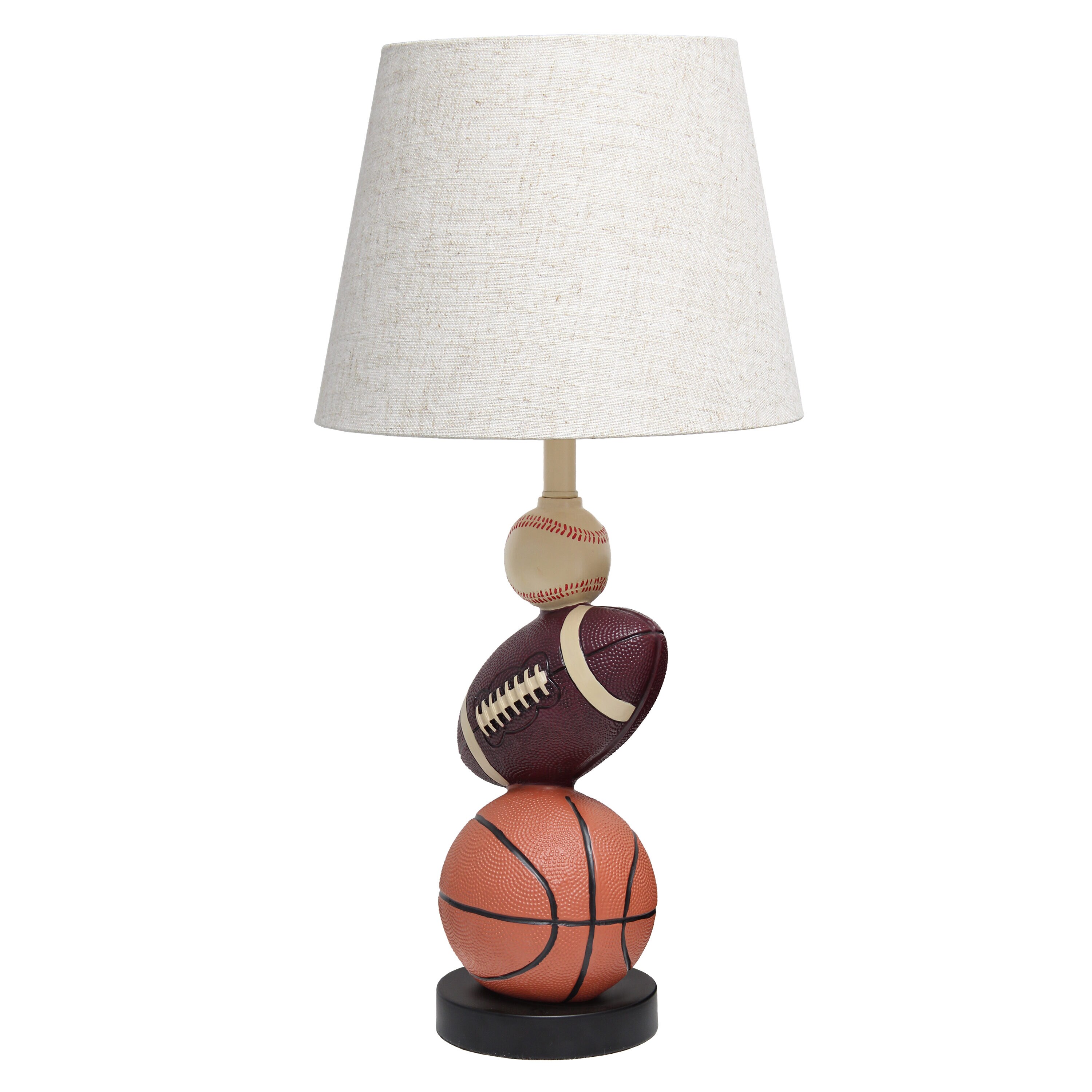 22" White Polyresin Sports Combo Table Lamp for Kids