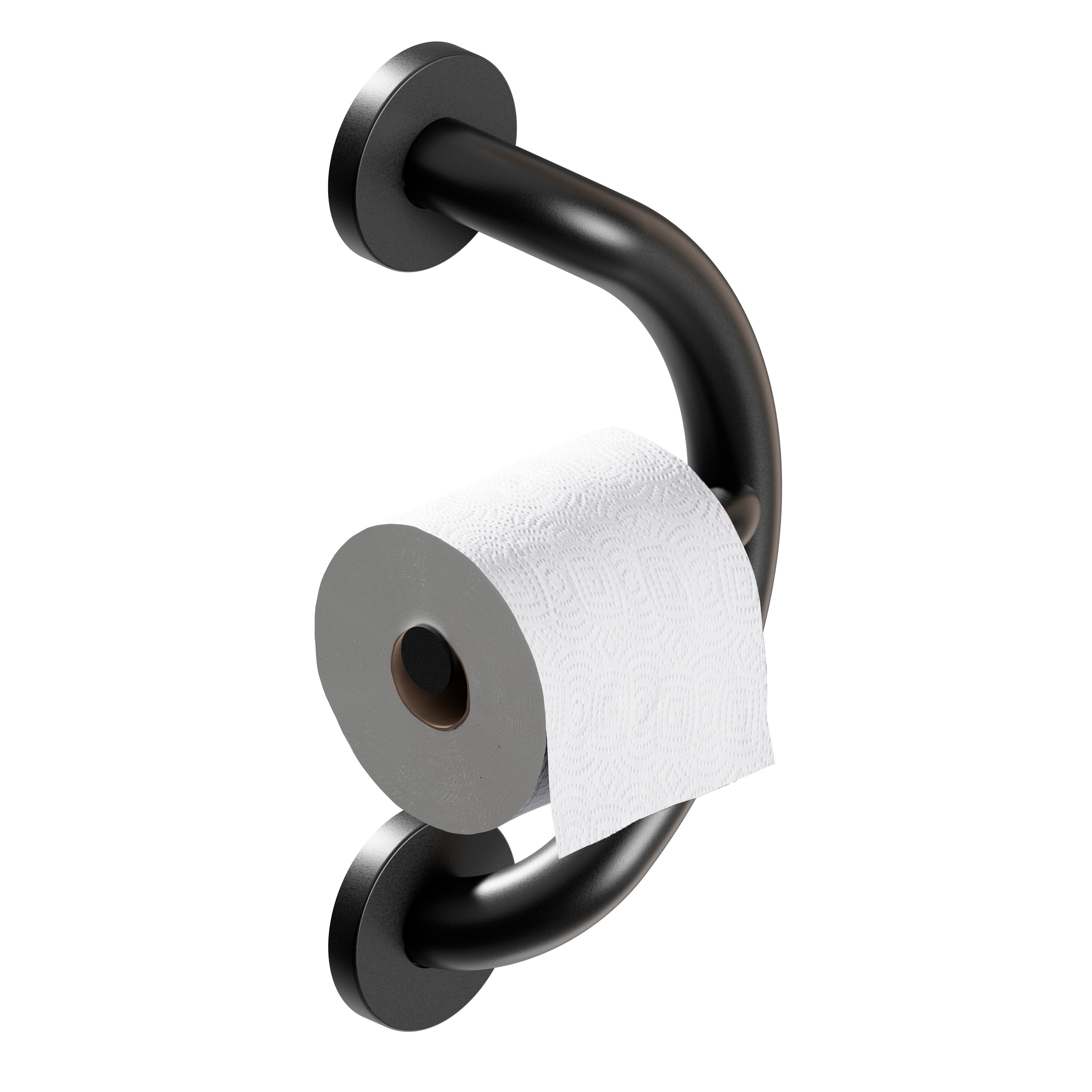 HealthCraft PLUS-TP-BLK PLUS Series 11.3-in Matte Black Wall mount ADA Compliant Grab Bar ( 500-lb Weight Capacity )
