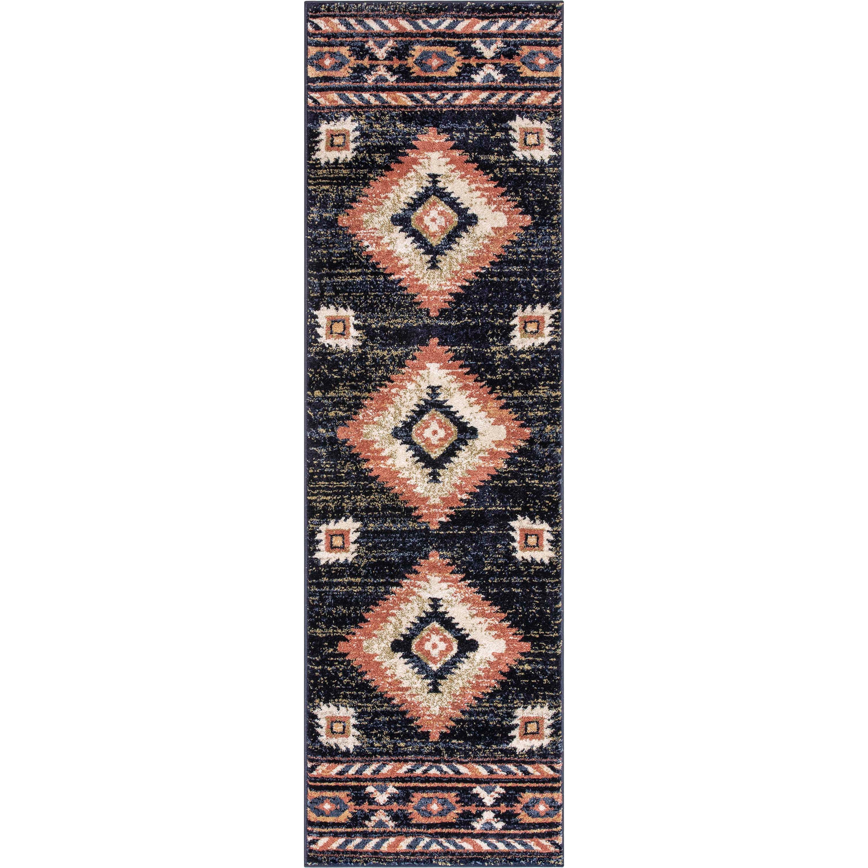 Well Woven TU-104-2 2 x 7 (ft) Loomed Polypropylene Blue Rectangular Indoor Tribal Southwestern Runner rug