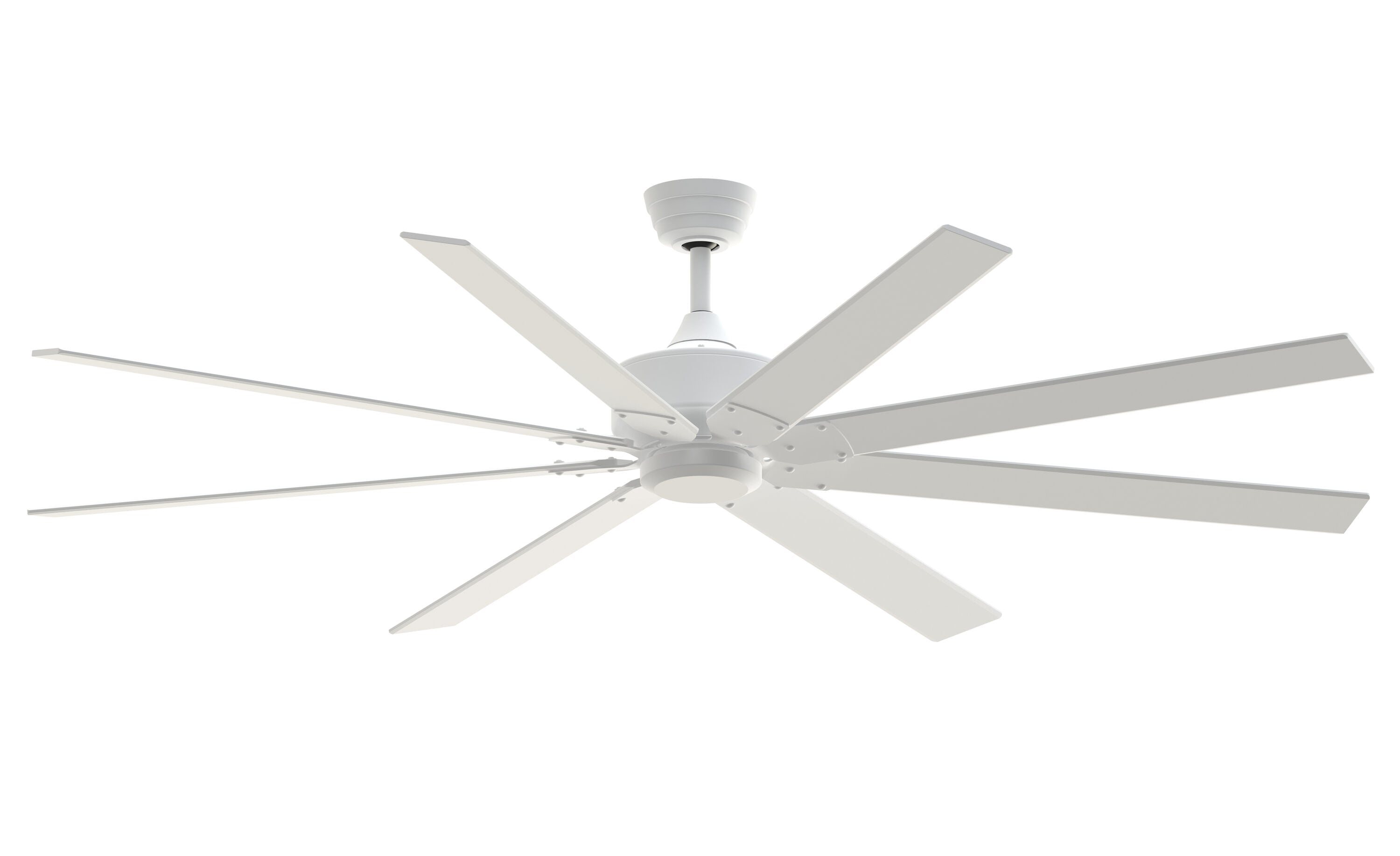 Fanimation Levon Custom 72-in Matte White Indoor/Outdoor Smart Ceiling Fan Light Kit Compatible and Remote (8-Blade) FPD7912BMW-72MW Sansujyuku sansujyuku.com