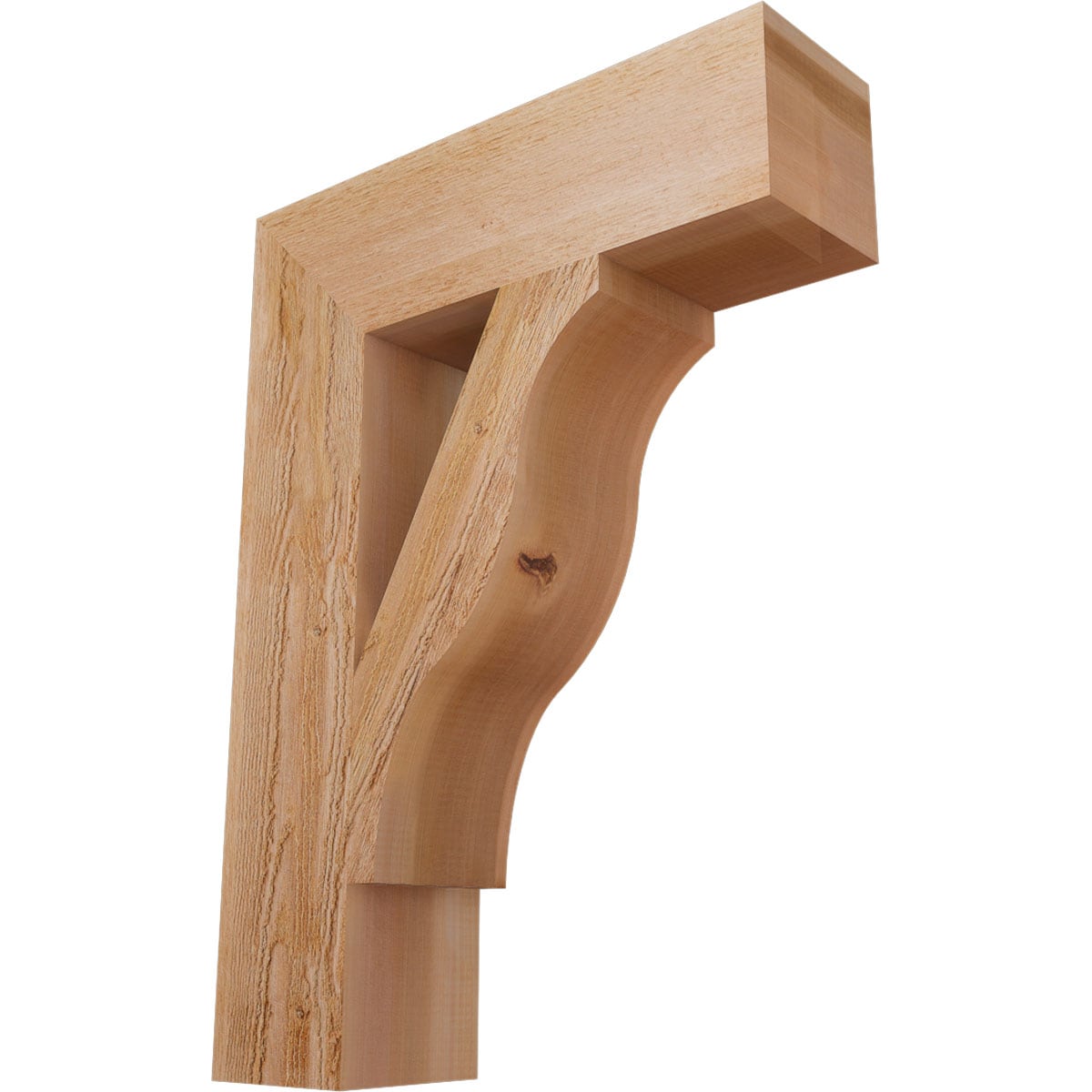 Ekena Millwork BKT06X22X30FST05RWR Funston Block Rough Sawn 6-in x 22-in x 30-in Western red cedar Brown Wood Standard bracket