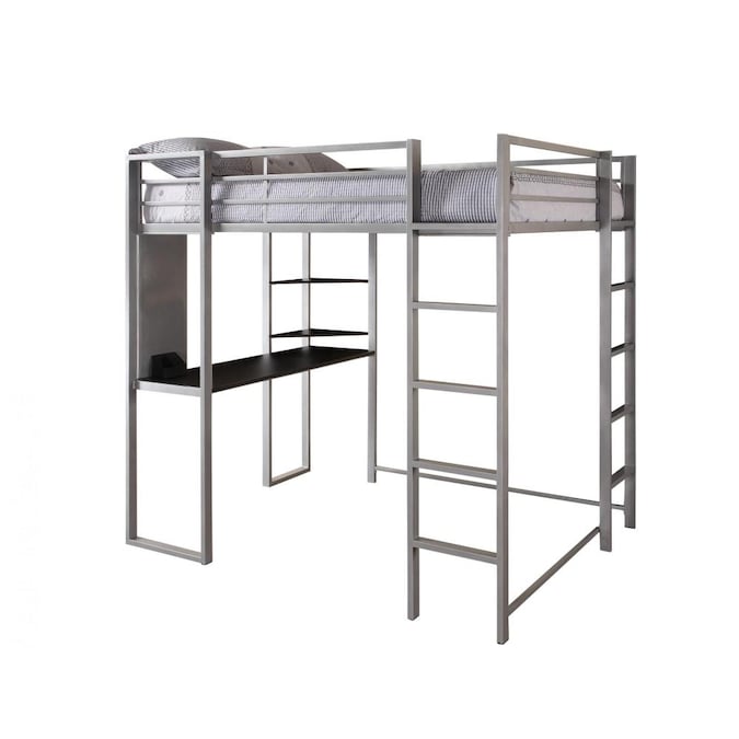Dhp Alana Silver Full Study Loft Bunk, Metal Loft Bed With Desk Assembly Instructions