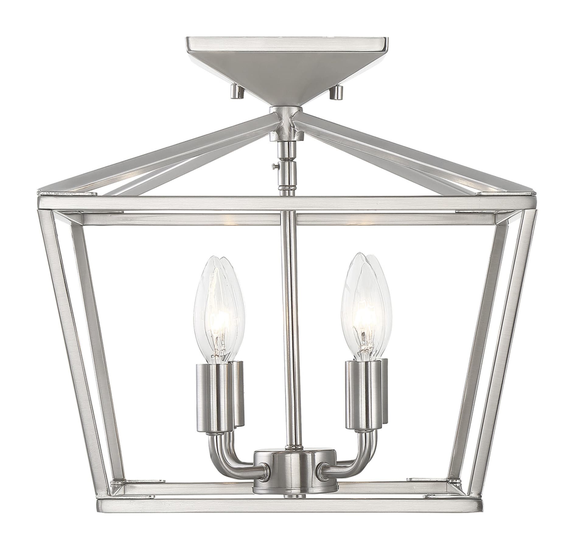 Savoy House Essentials 6-328-4-SN Townsend 4-Light Ceiling Light in Satin Nickel 4 -Light 13-in Satin Nickel Semi Flush Mount Light