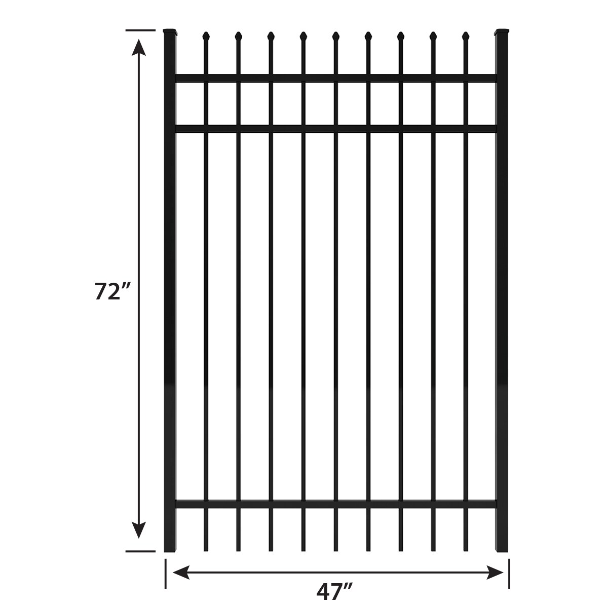 Ironcraft Orleans 6-ft H X 4-ft W Black Powder-coated Aluminum Pressed ...