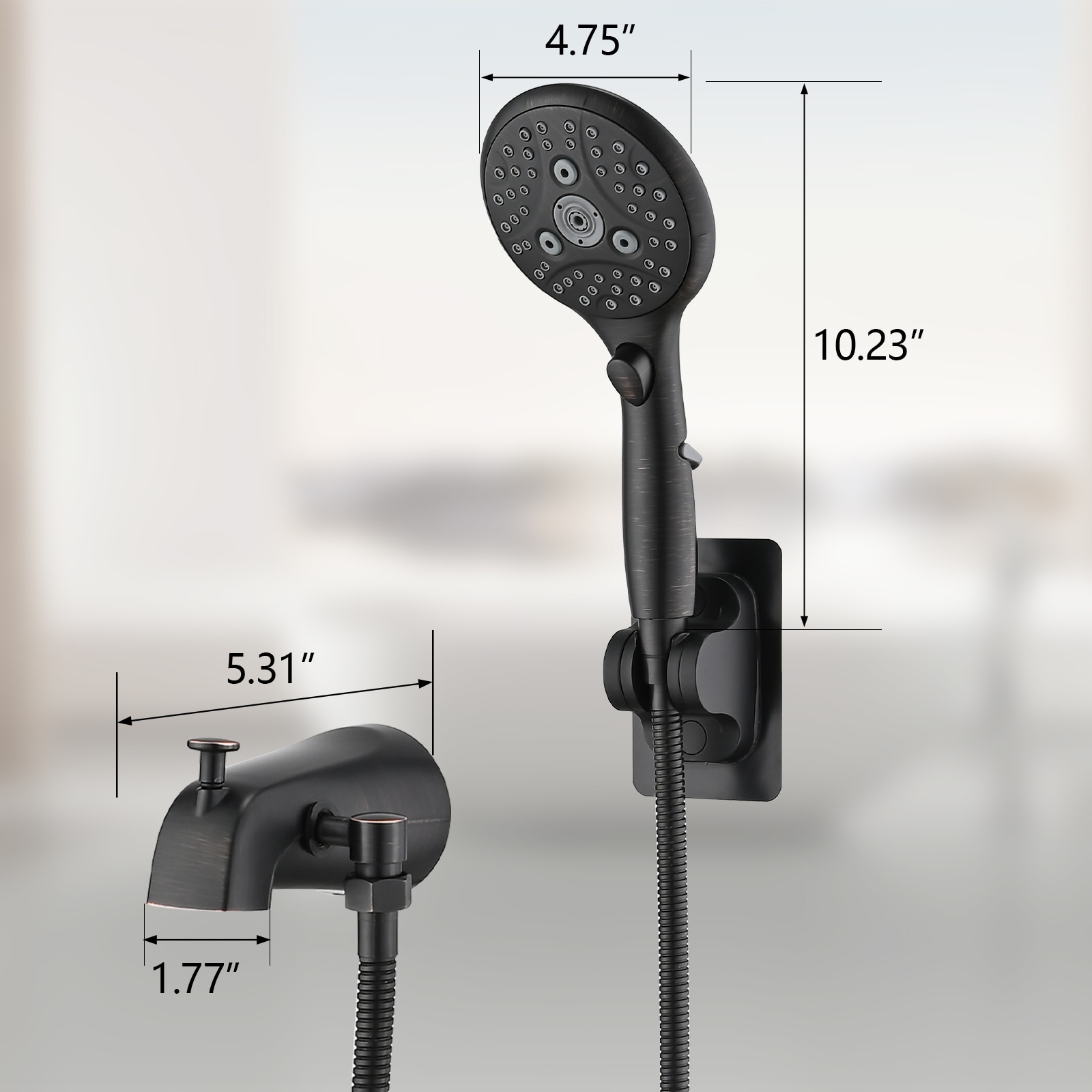 LOVMOR Shower System Oil-Rubbed Bronze Stainless Steel Wall