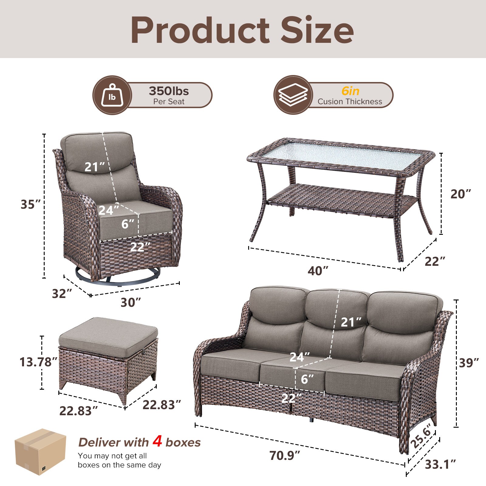 Pocassy PJJHXL01323-3 Patio-Conversation-Sets - View #3