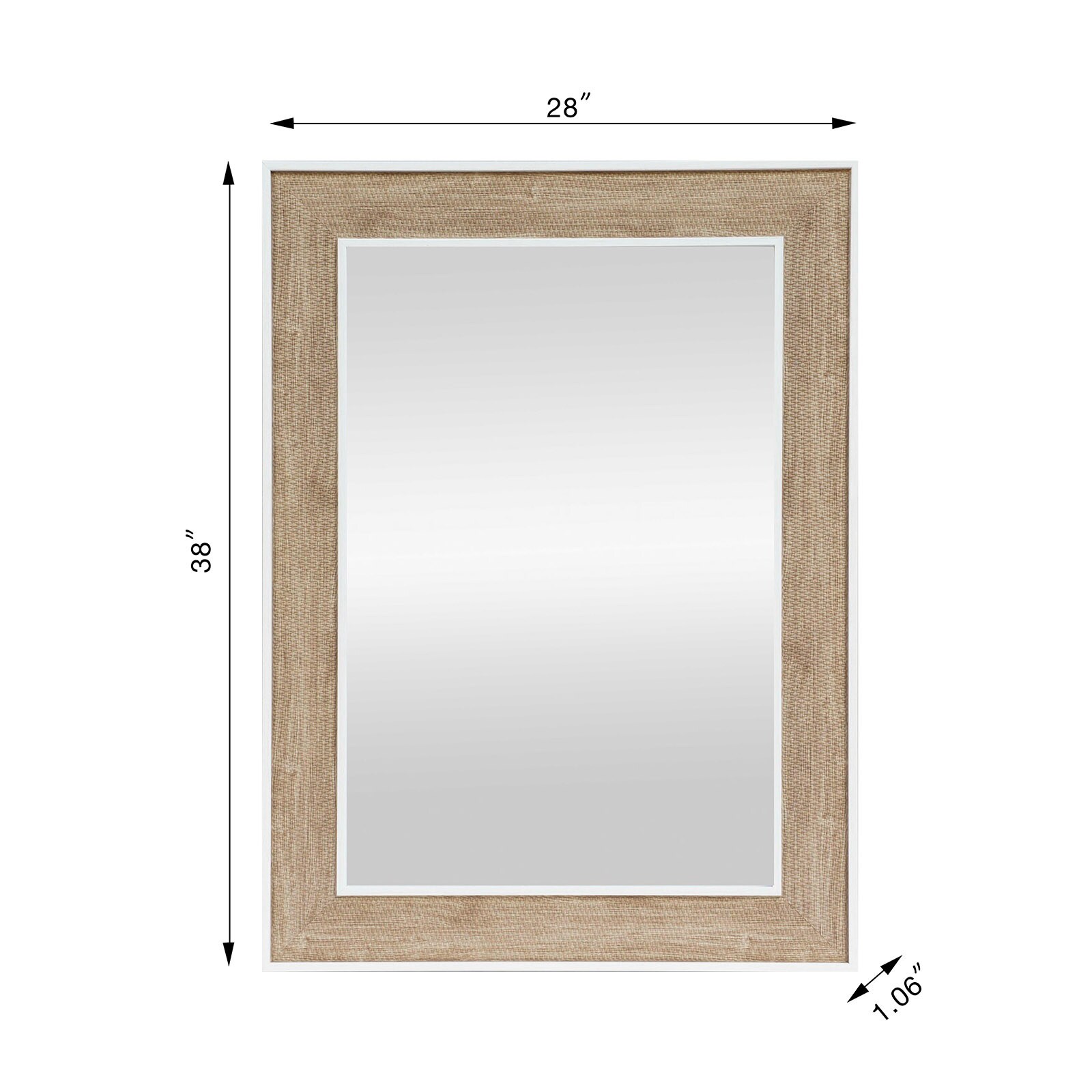 allen + roth 28-in W x 38.0-in H Rectangle Brown Framed Wall Mirror