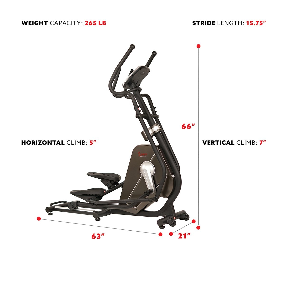 Sunny Health & Fitness SF-E3862 ellipticals - View #5