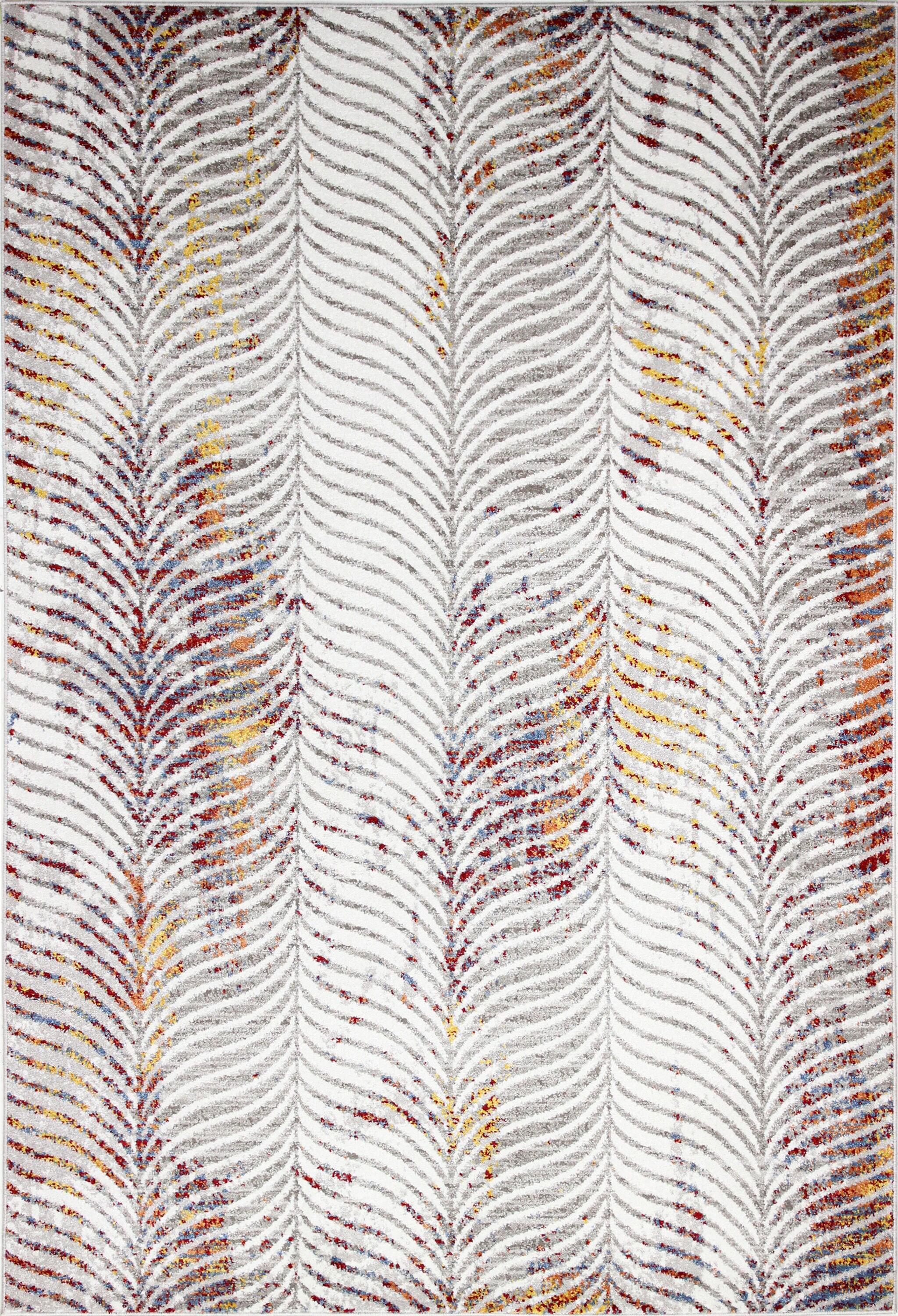 Bashian 649652301402 5 X 8 (ft) Ivory/Rust Indoor Geometric Lodge Area Rug