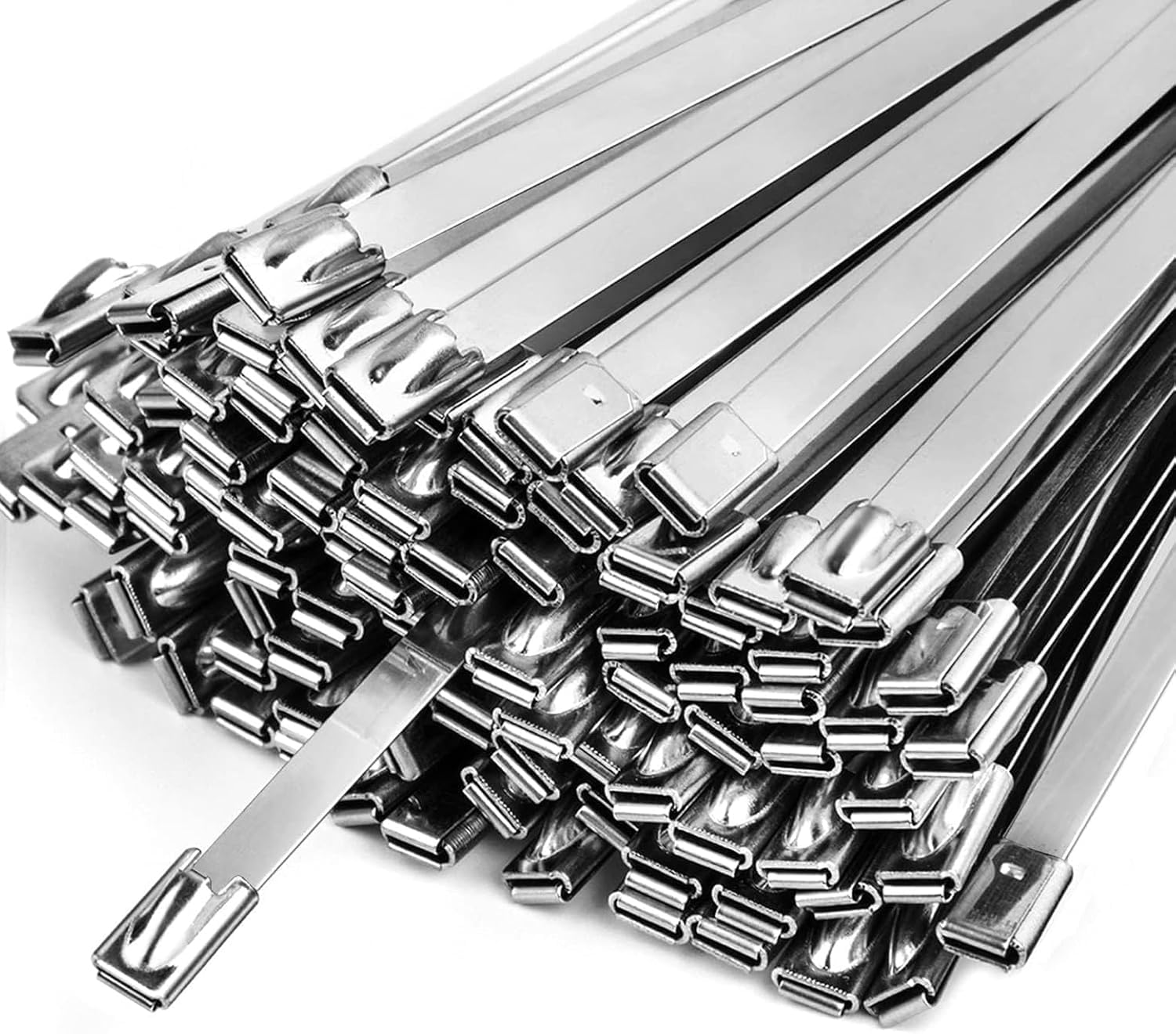 CYIKE  Metal Zip Ties 100 Pcs 11.8 in Stainless Steel Heavy Duty Cable Ties for Outdoor and Industrial Use durable home and garden accessory