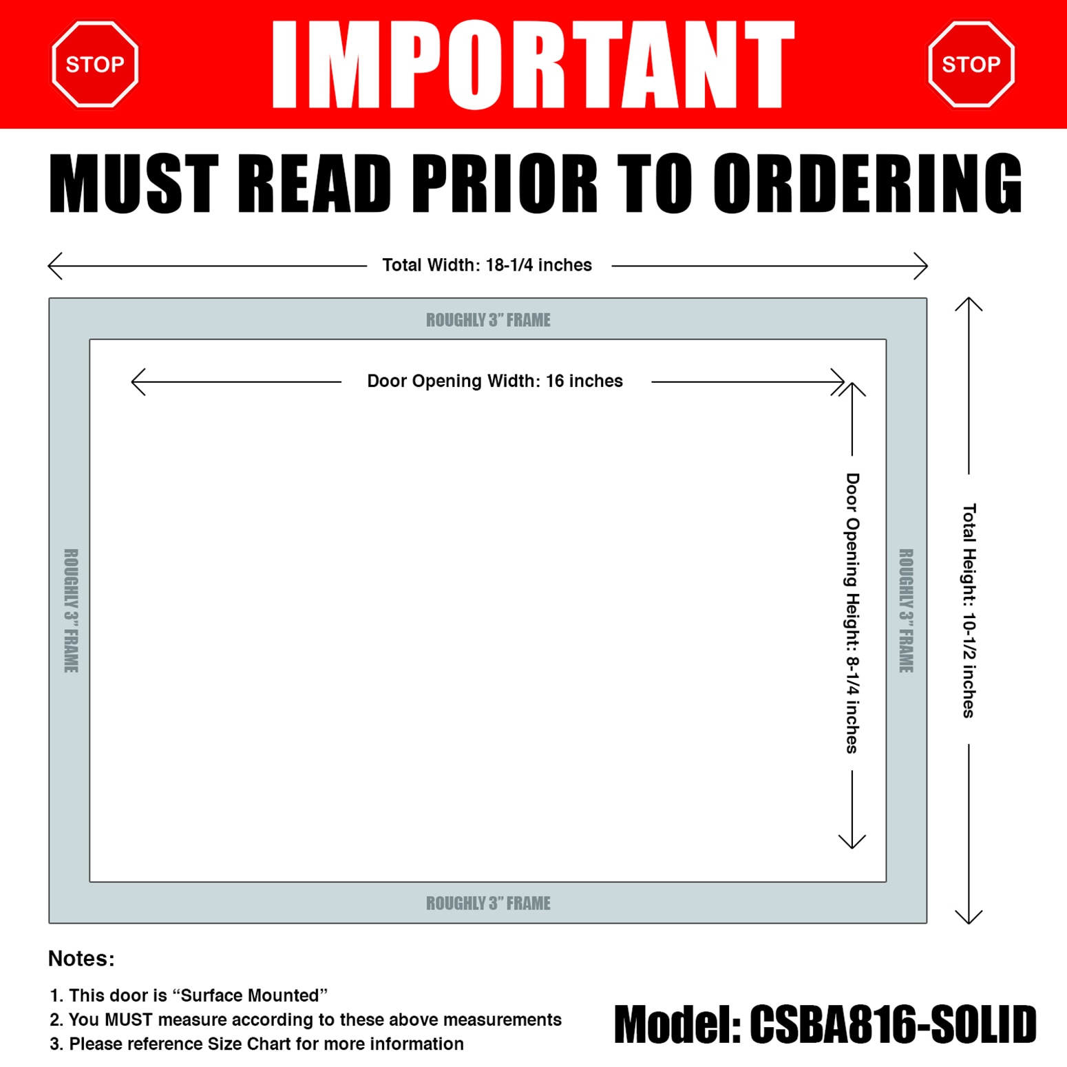 Crawl Space Door Systems CSBA816W-SOLID Foundation-Vents - View #2