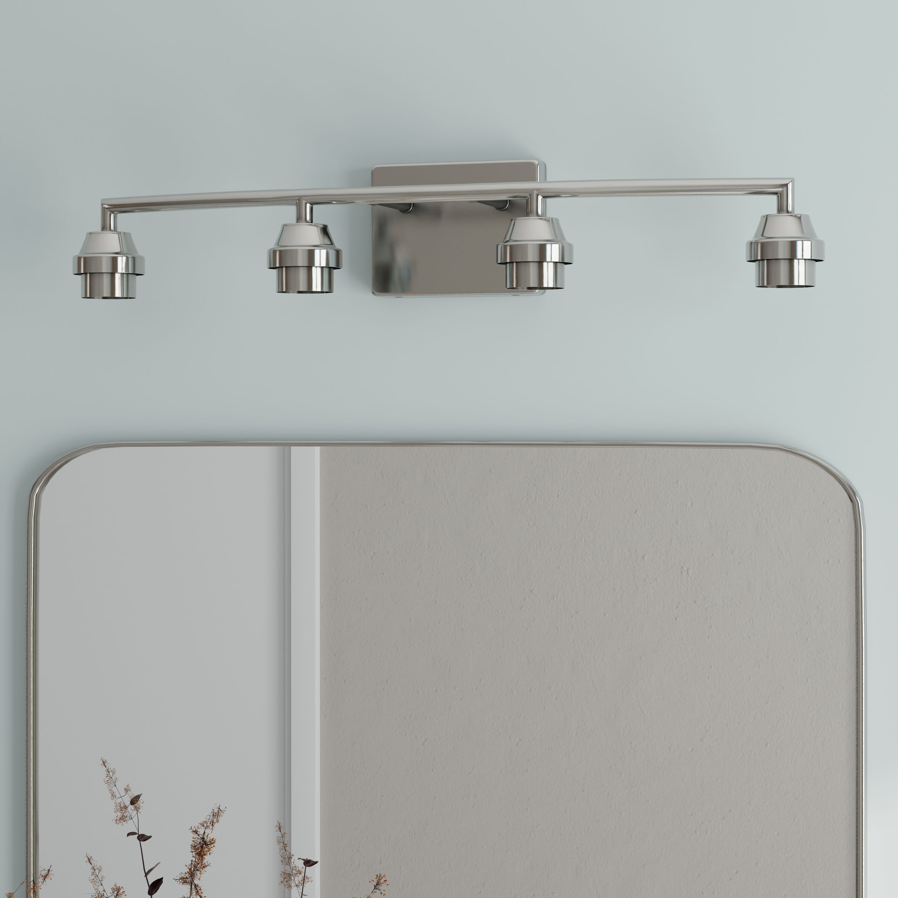 Style Selections VBK120-4BNK 26.75-in 4 -Light Brushed Nickel Transitional Vanity light