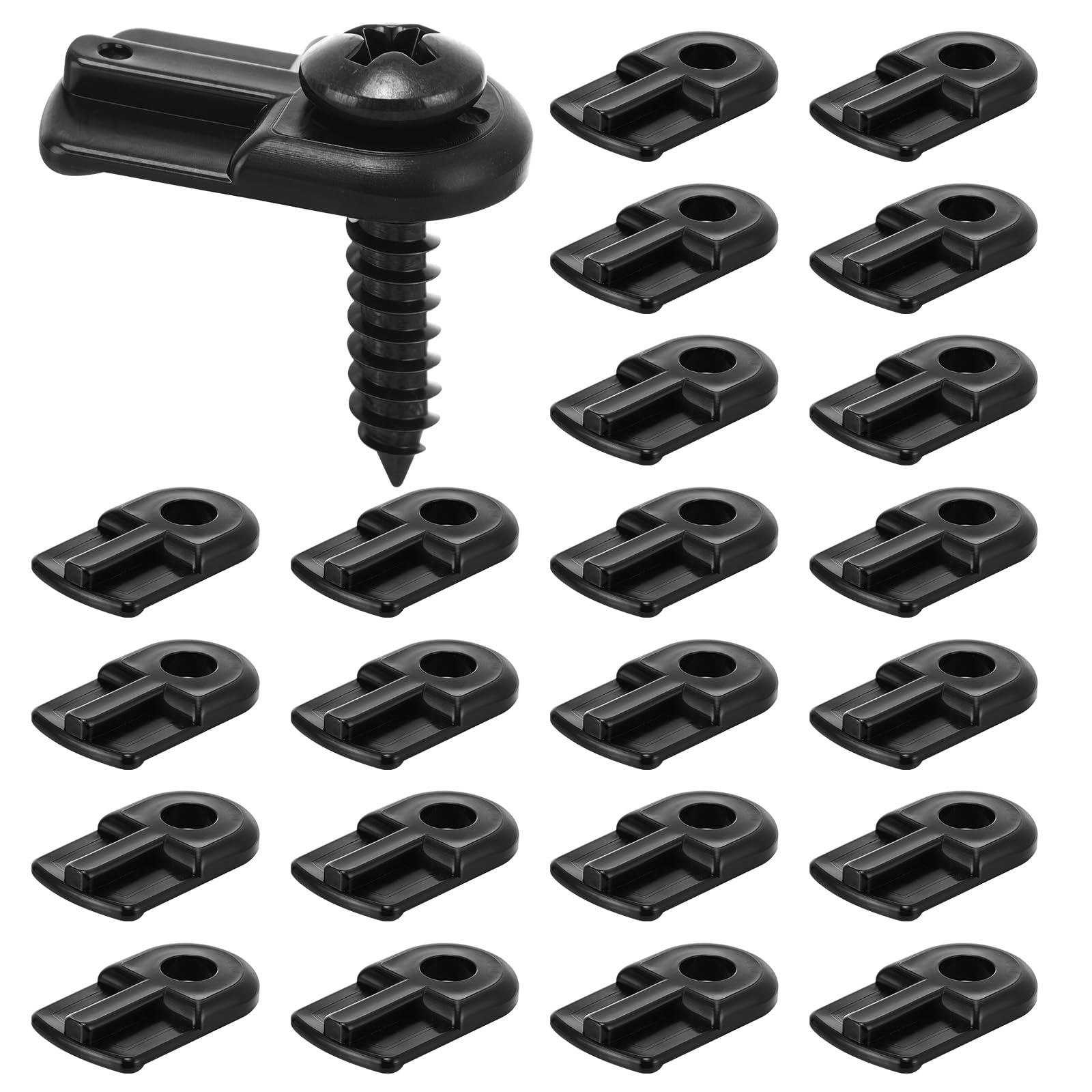 Wudkey Black 24 Pack 13/16 x 1/2 in Nylon Screen Retainer Clips with Screws