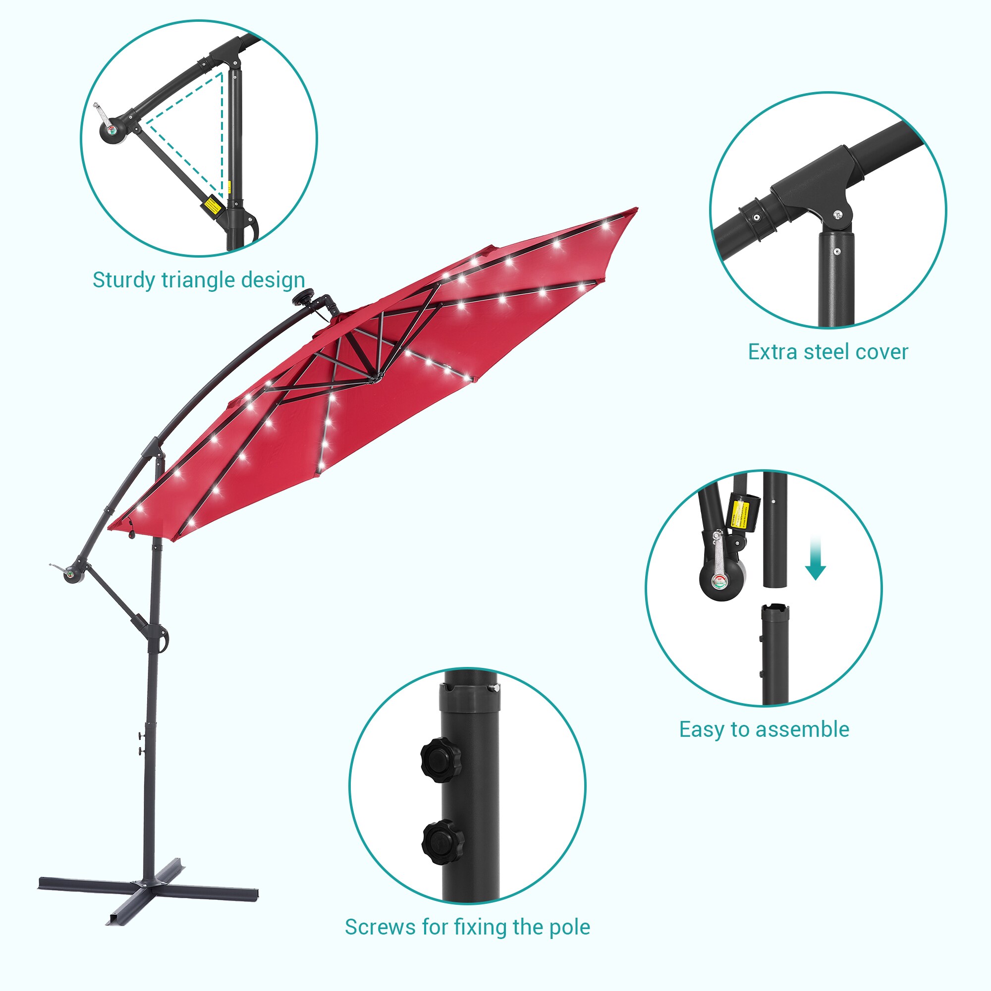 ACEGOSES LW-ROF-34R-LED Umbrellas-2 - View #6