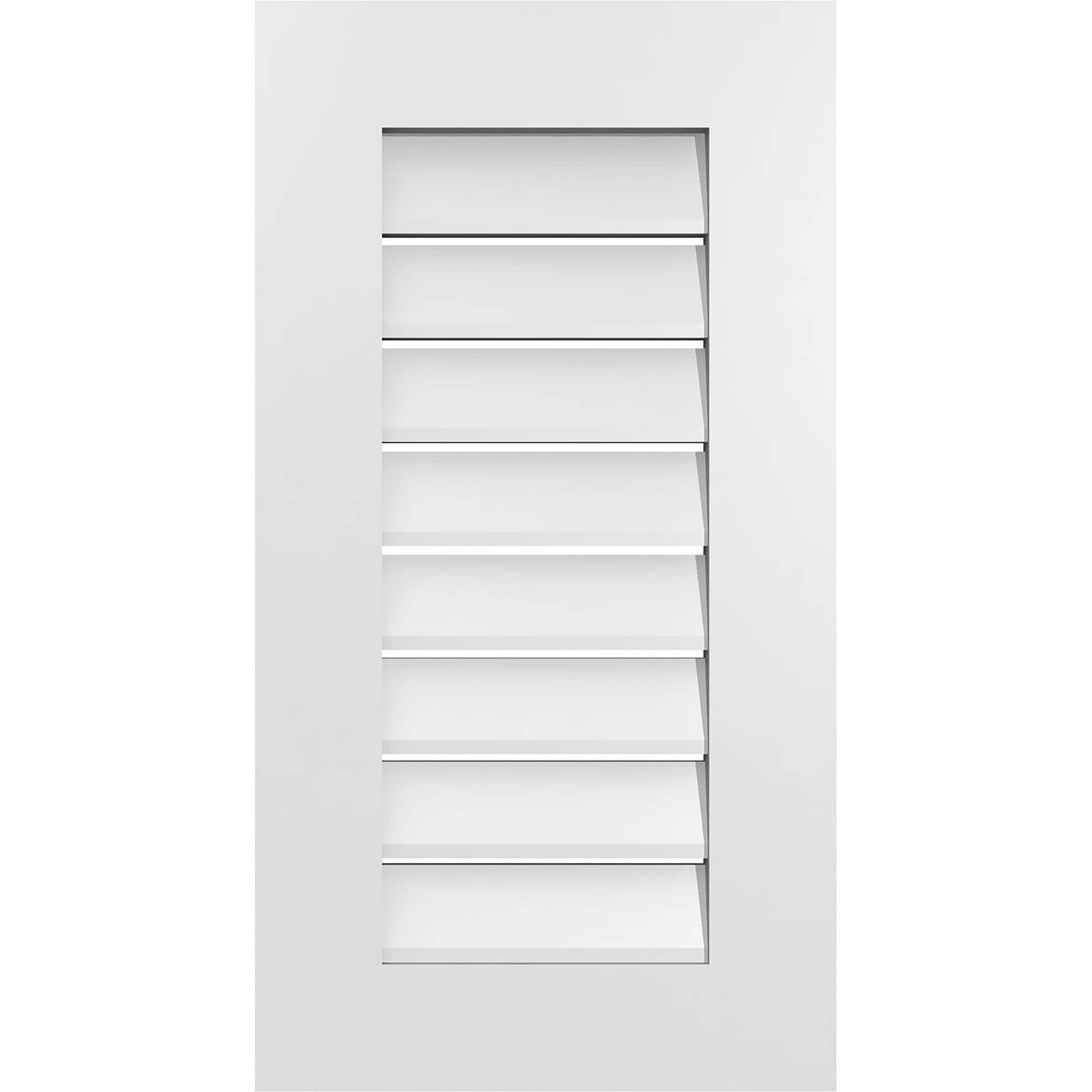 Ekena Millwork GVPVE16X3001SF 16-Inches x 30-Inches Off-white Rectangle PVC Gable Louver Vent