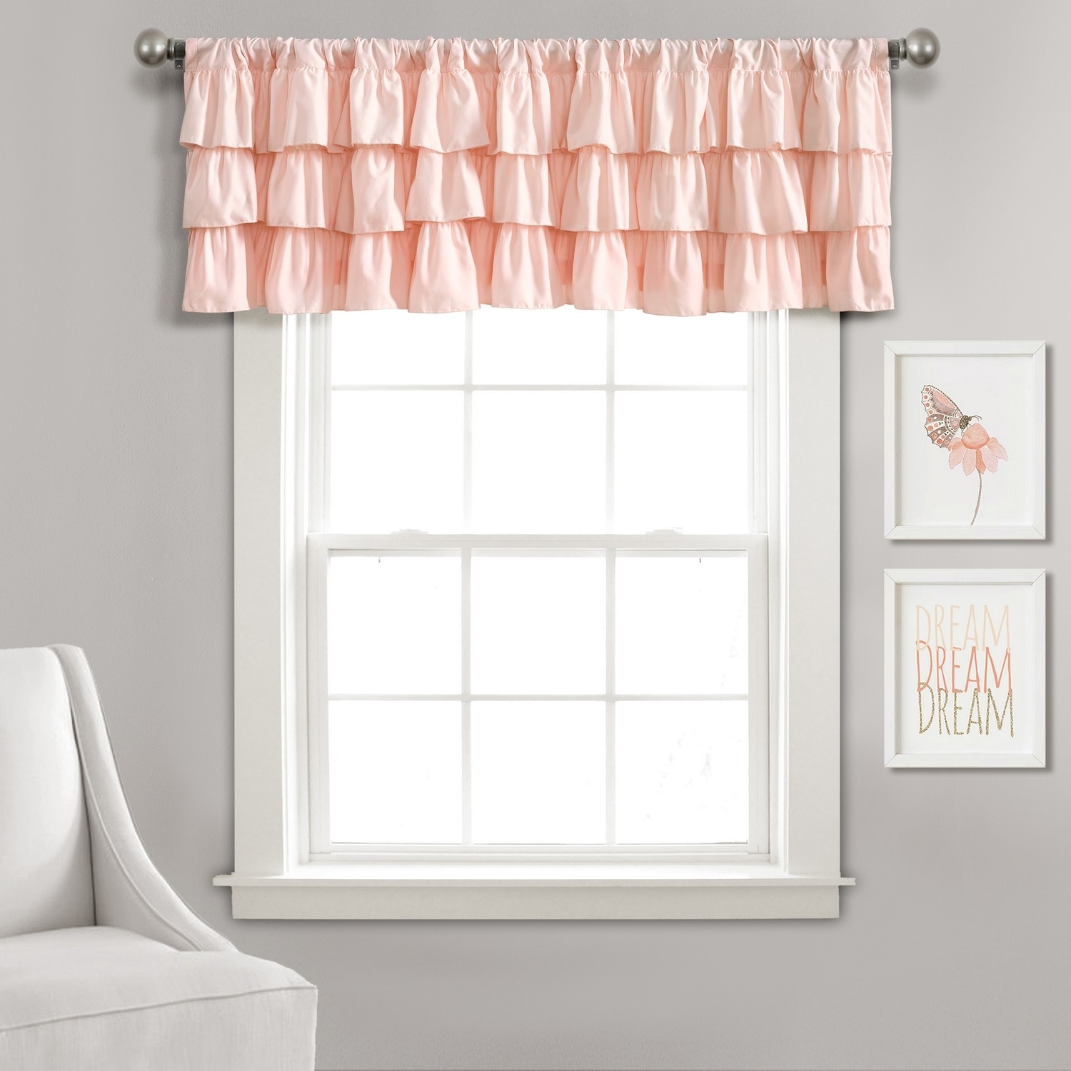 Lush Decor 16T004130 18-Inches Blush Polyester Rod pocket Valance